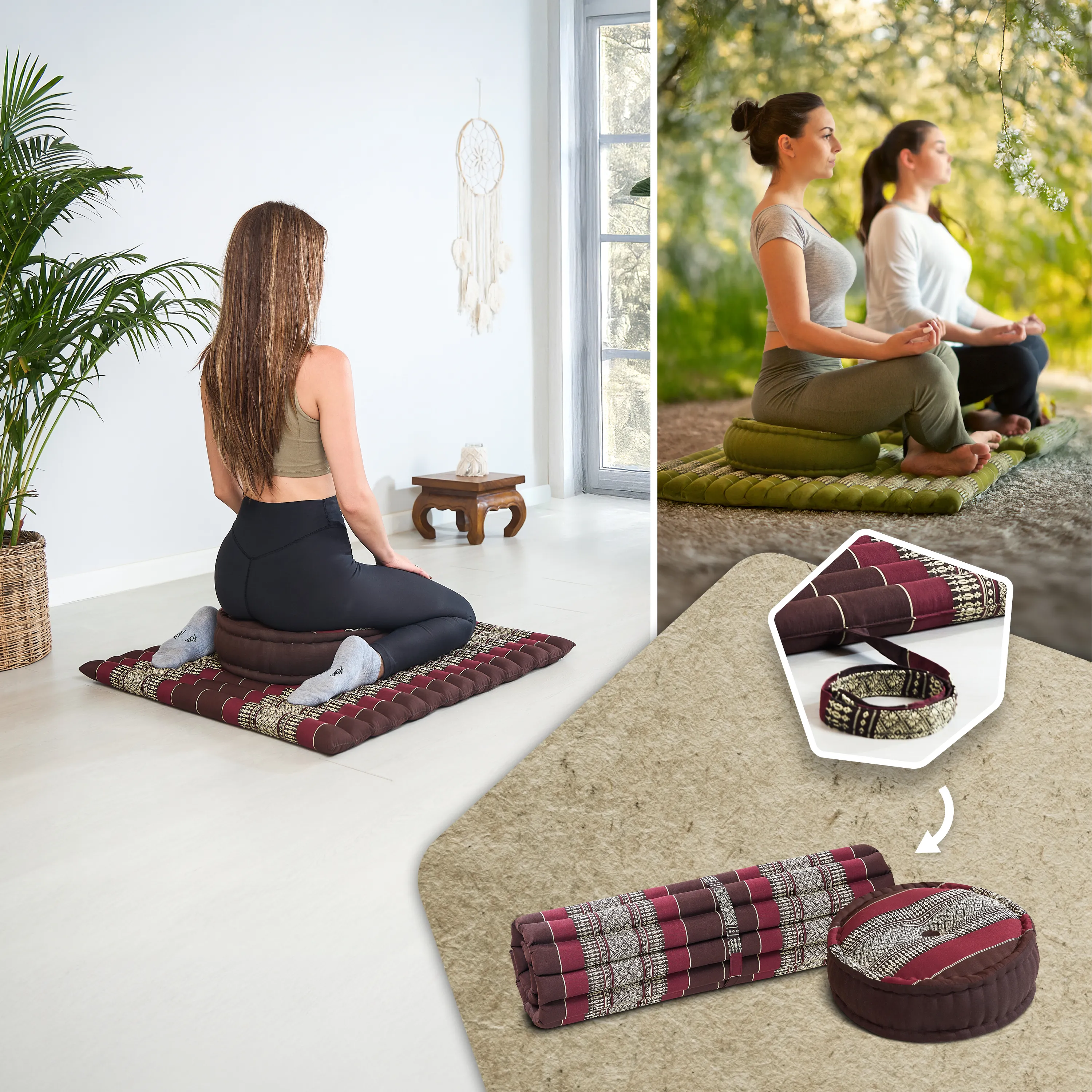 Juego de cojines de kapok para meditación XL