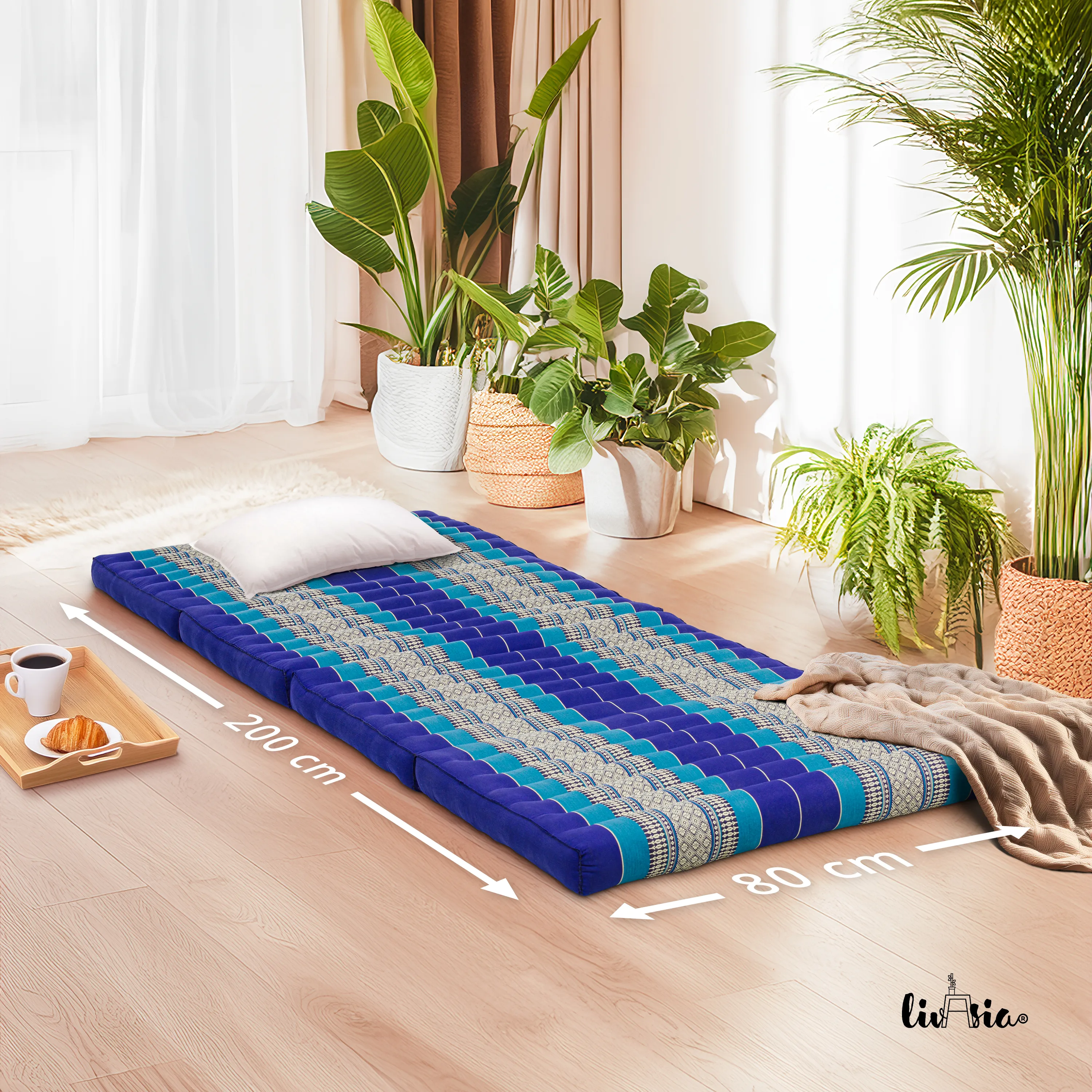 Colchoneta plegable de kapok, ancho 80 cm, Classic