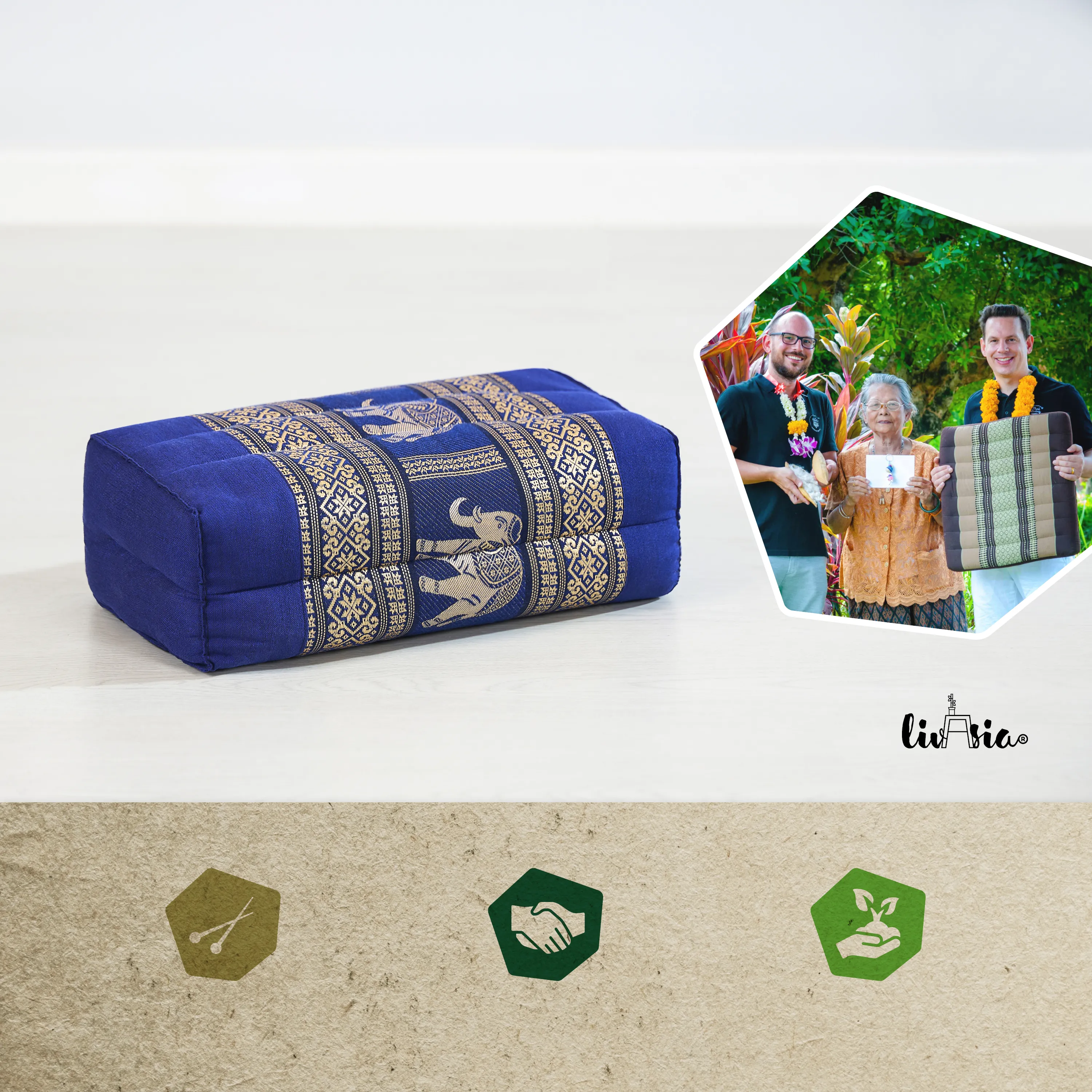 Cojín rectangular de kapok, Deluxe