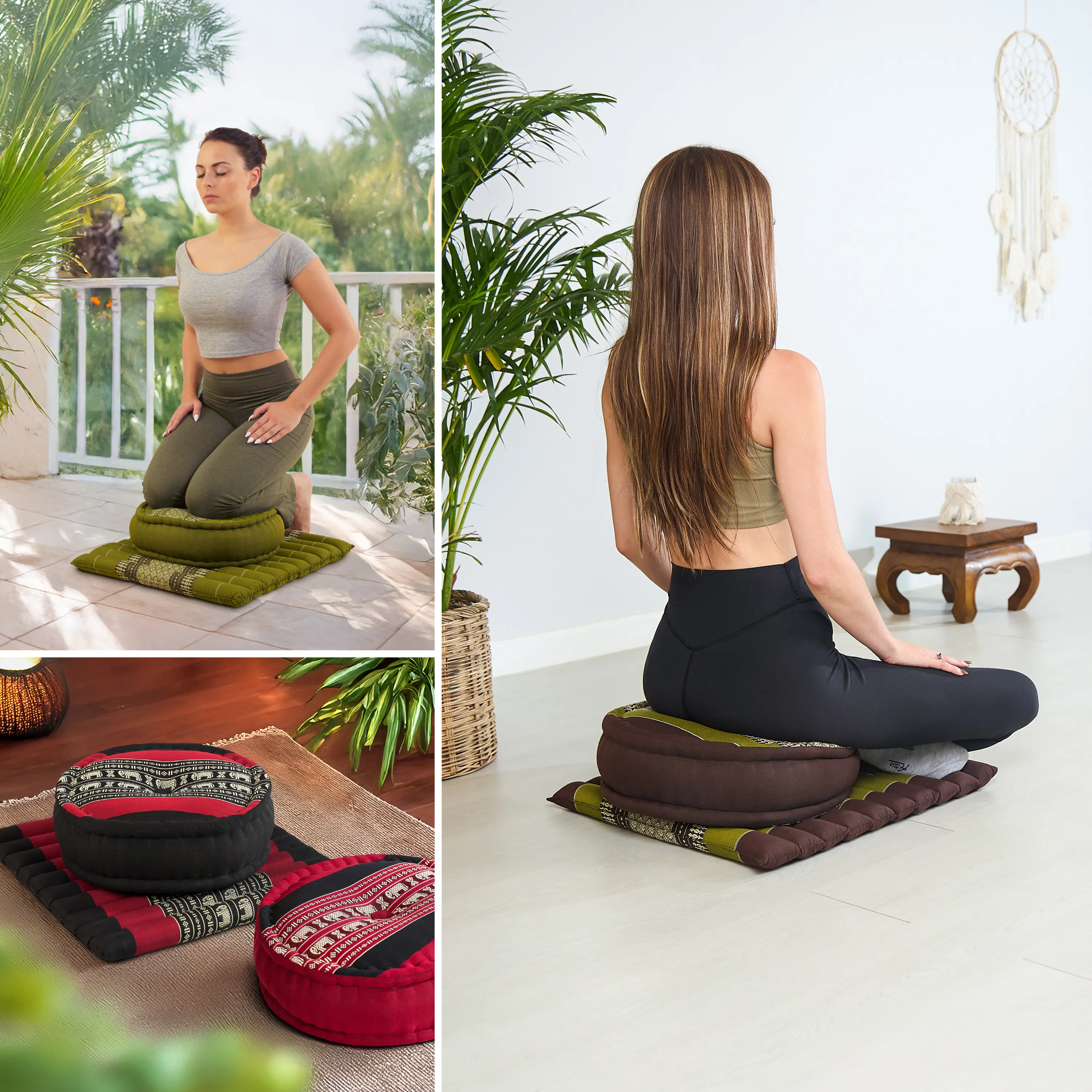 Juego de cojines de kapok para meditación L