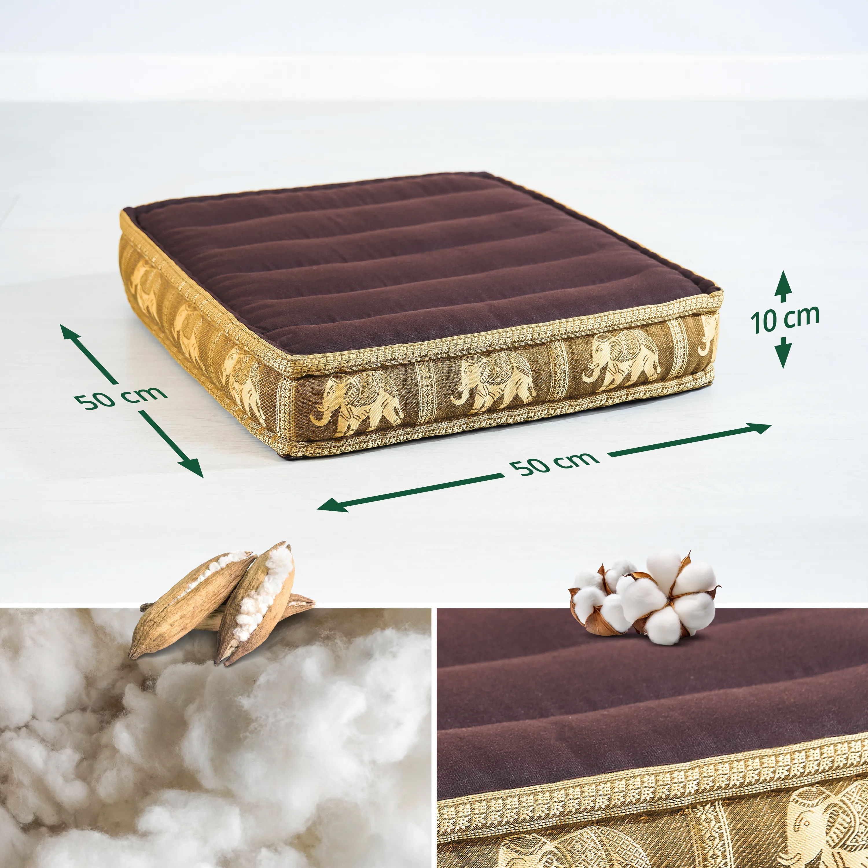 Cojín grueso de kapok para suelo, Deluxe