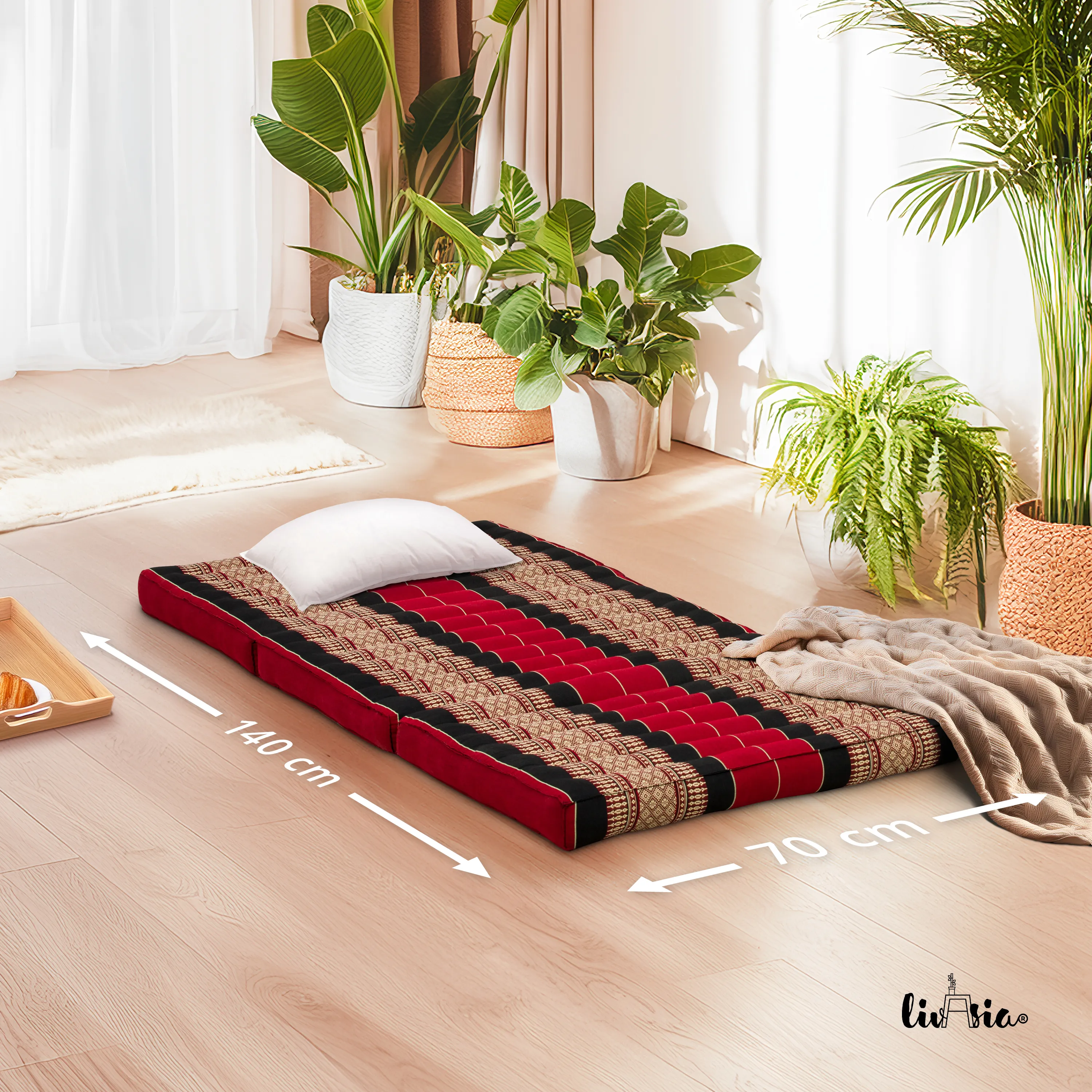 Colchoneta plegable infantil de kapok, ancho 70 cm