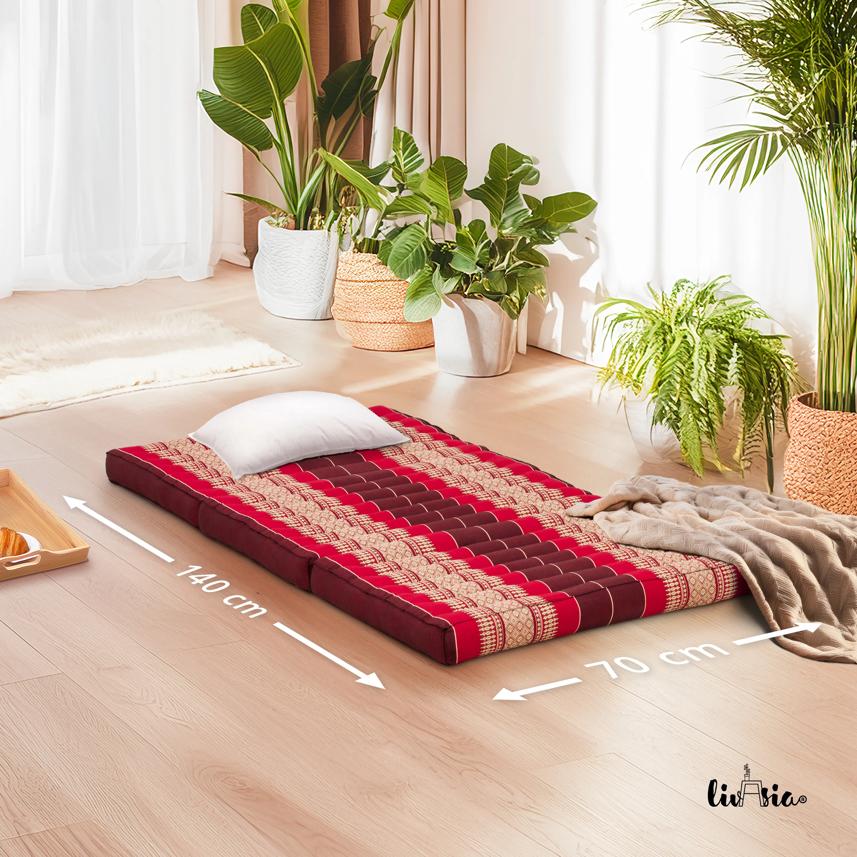 Colchoneta plegable infantil de kapok, ancho 70 cm