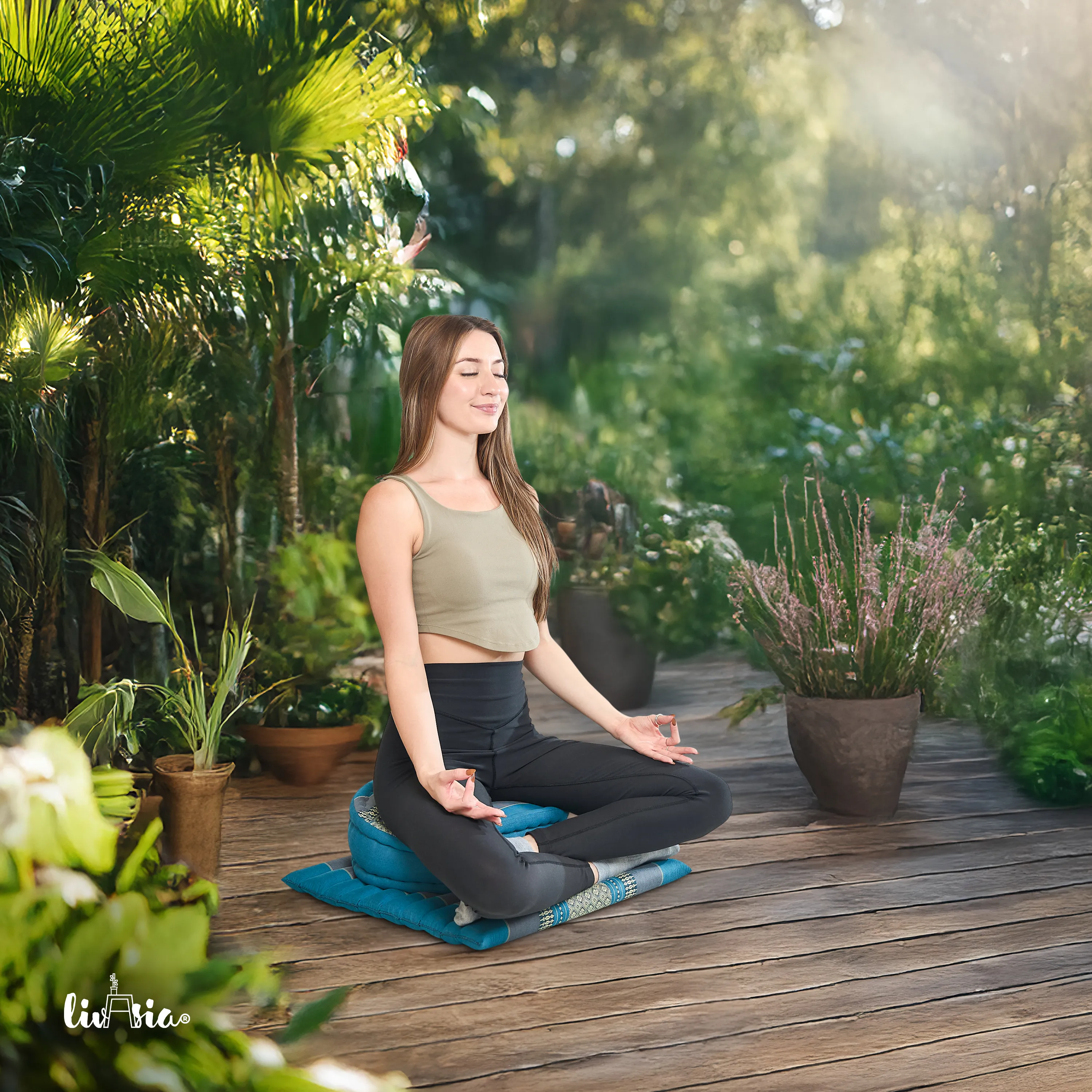Juego de cojines de kapok para meditación L
