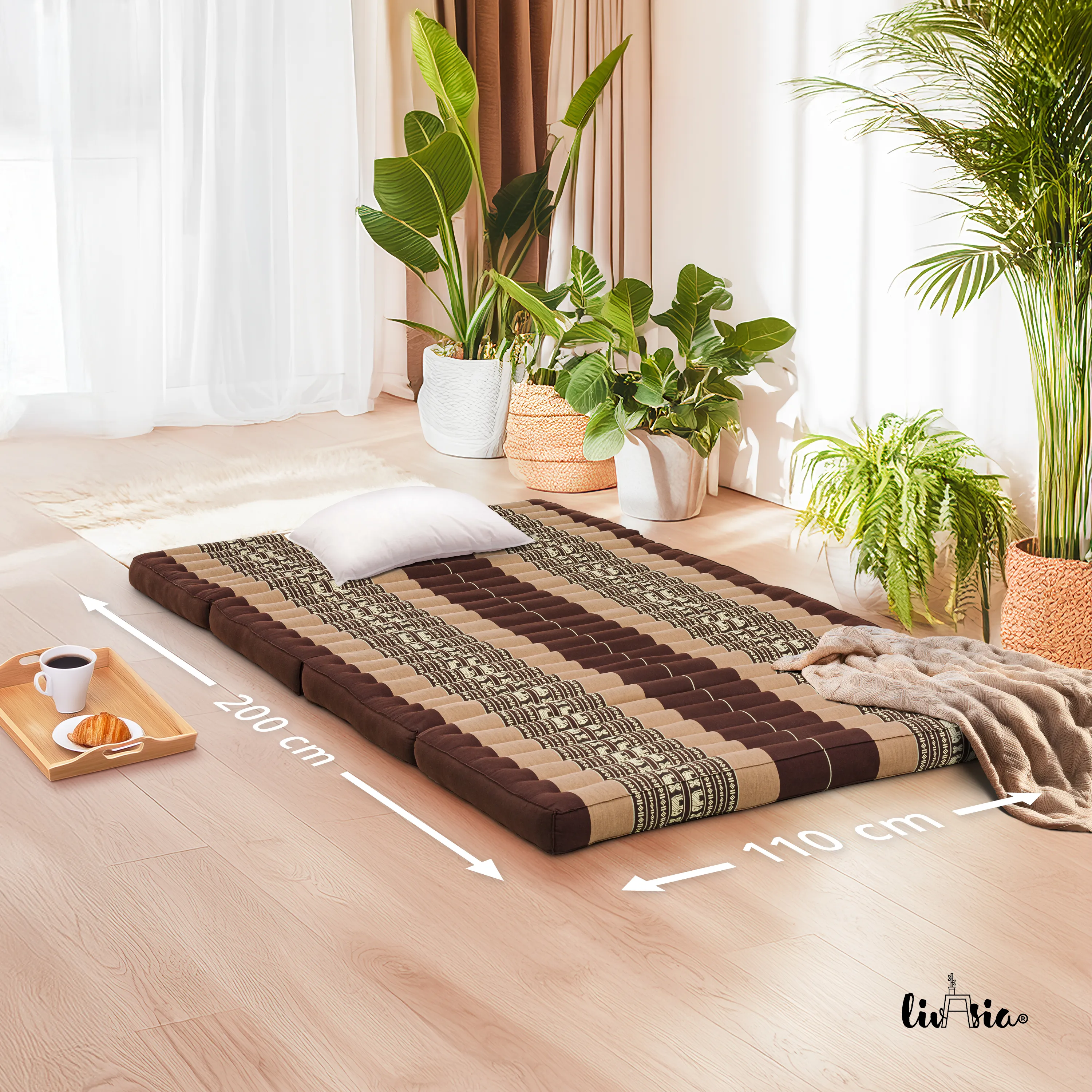 Colchoneta plegable de kapok, ancho 110 cm, Classic