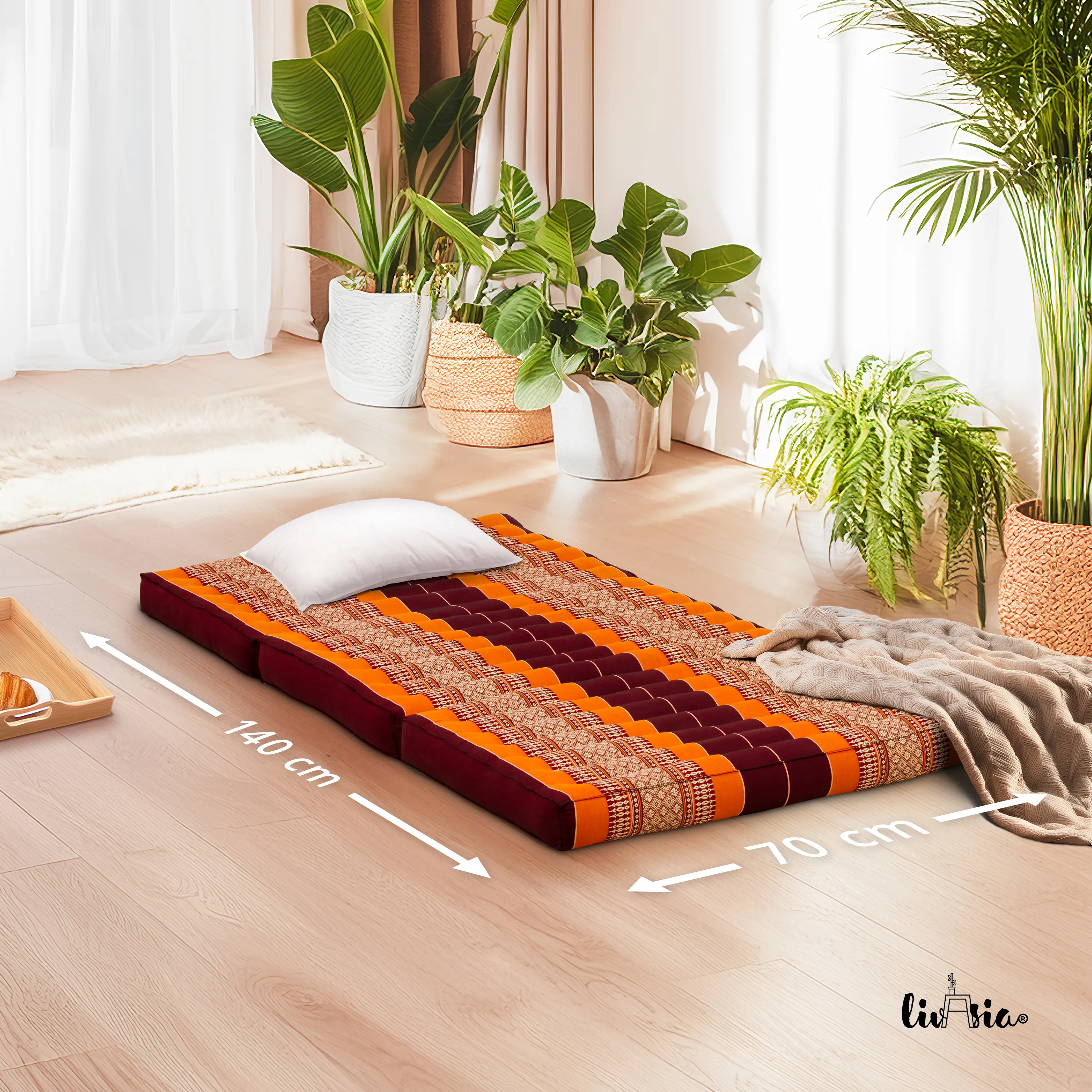 Colchoneta plegable infantil de kapok, ancho 70 cm
