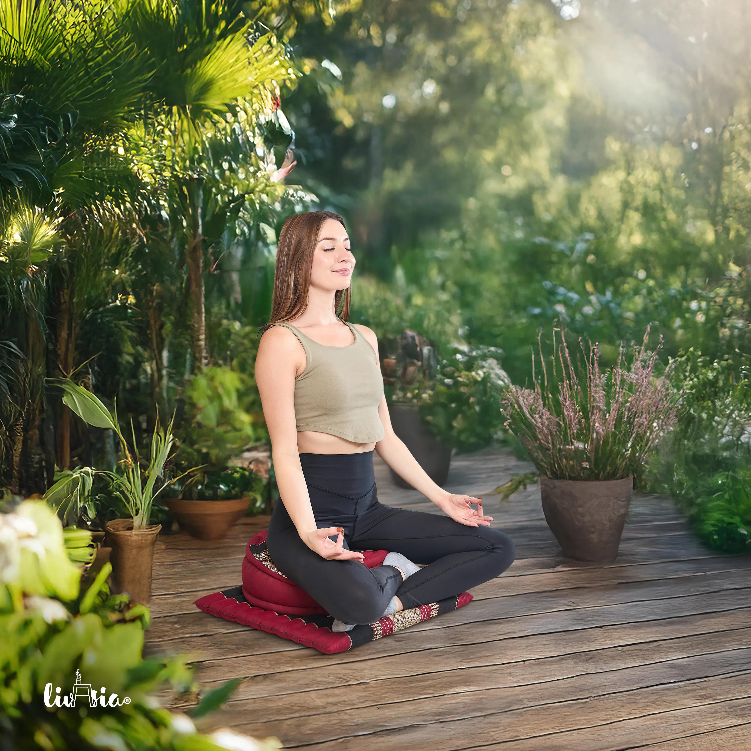 Juego de cojines de kapok para meditación L