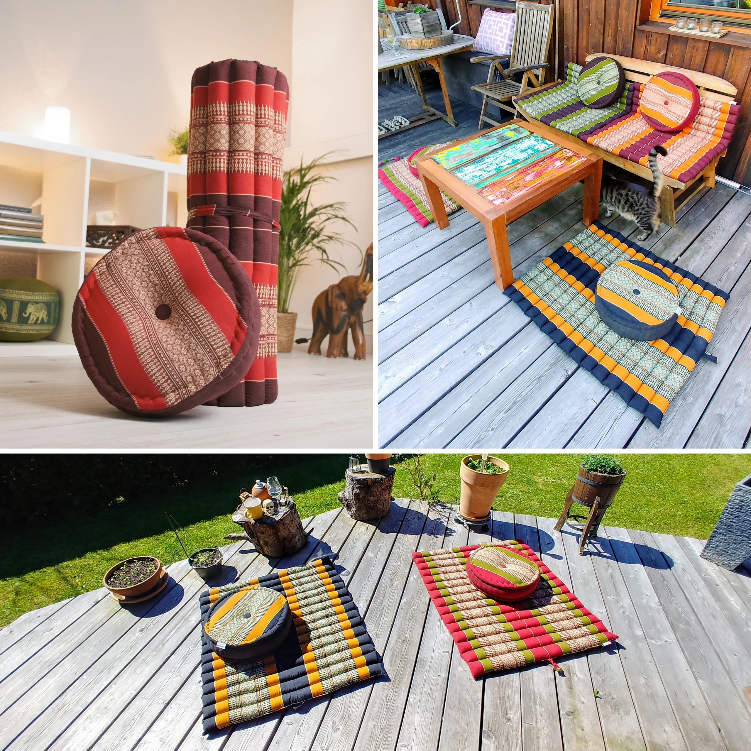 Juego de cojines de kapok para meditación XL