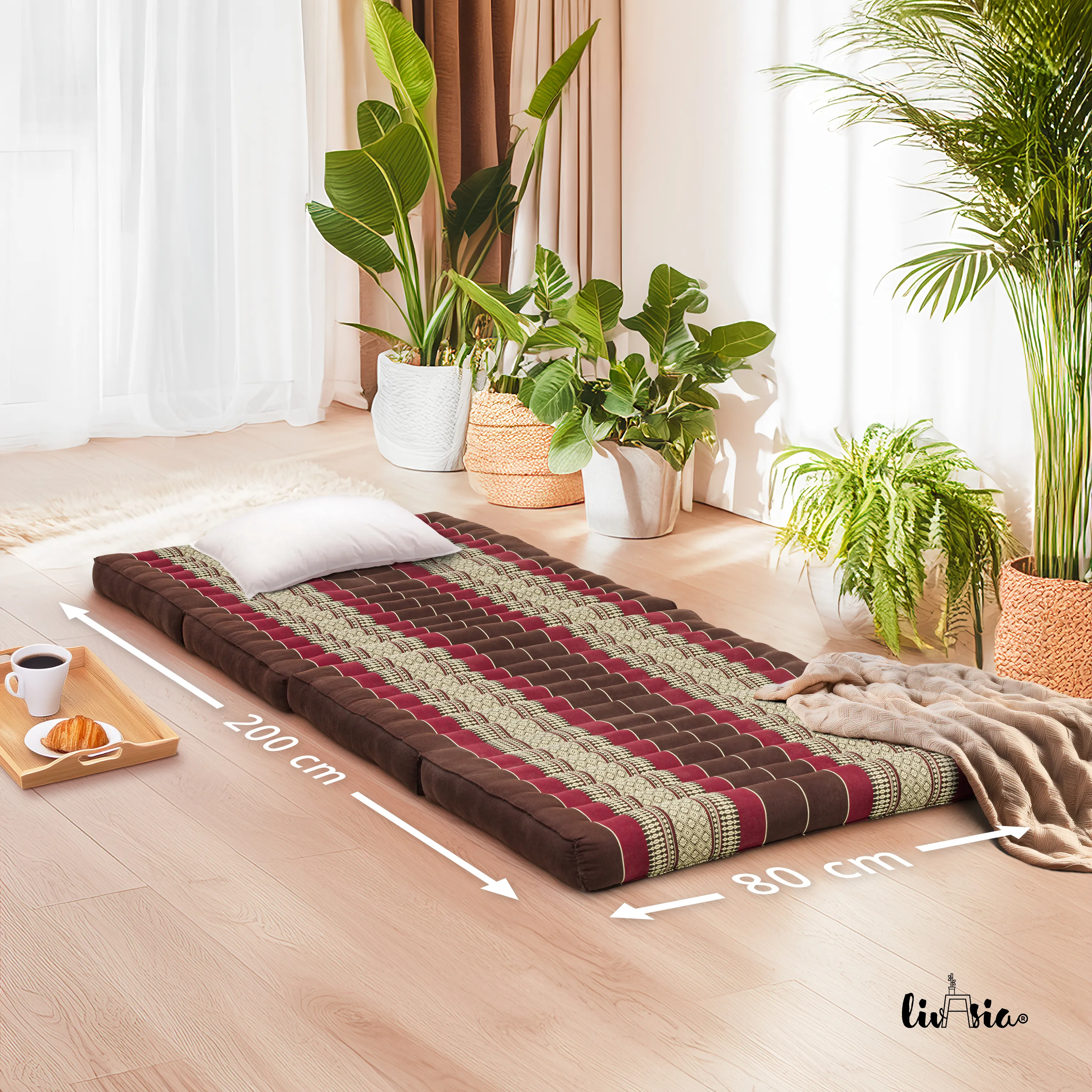 Colchoneta plegable de kapok, ancho 80 cm, Classic