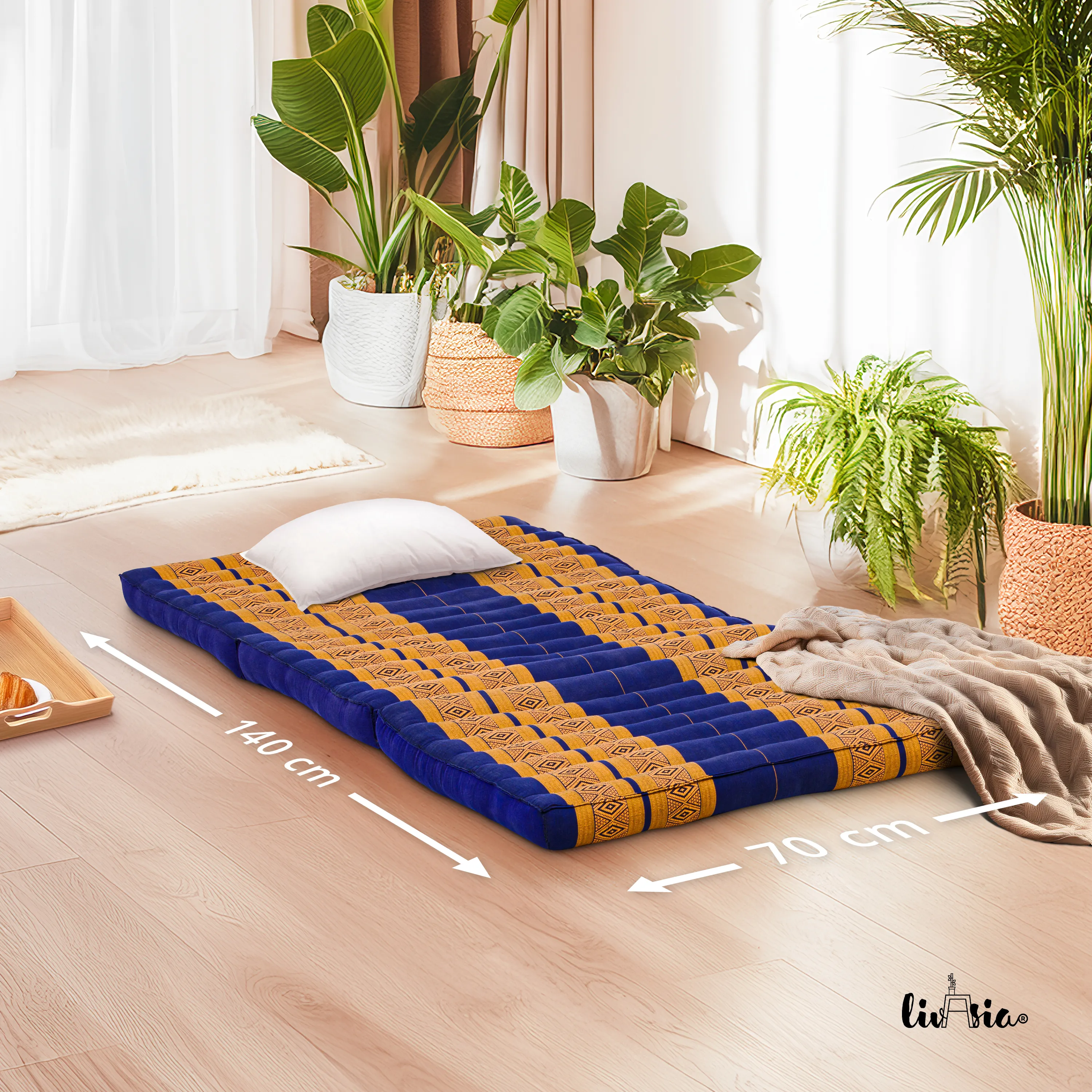 Colchoneta plegable infantil de kapok, ancho 70 cm