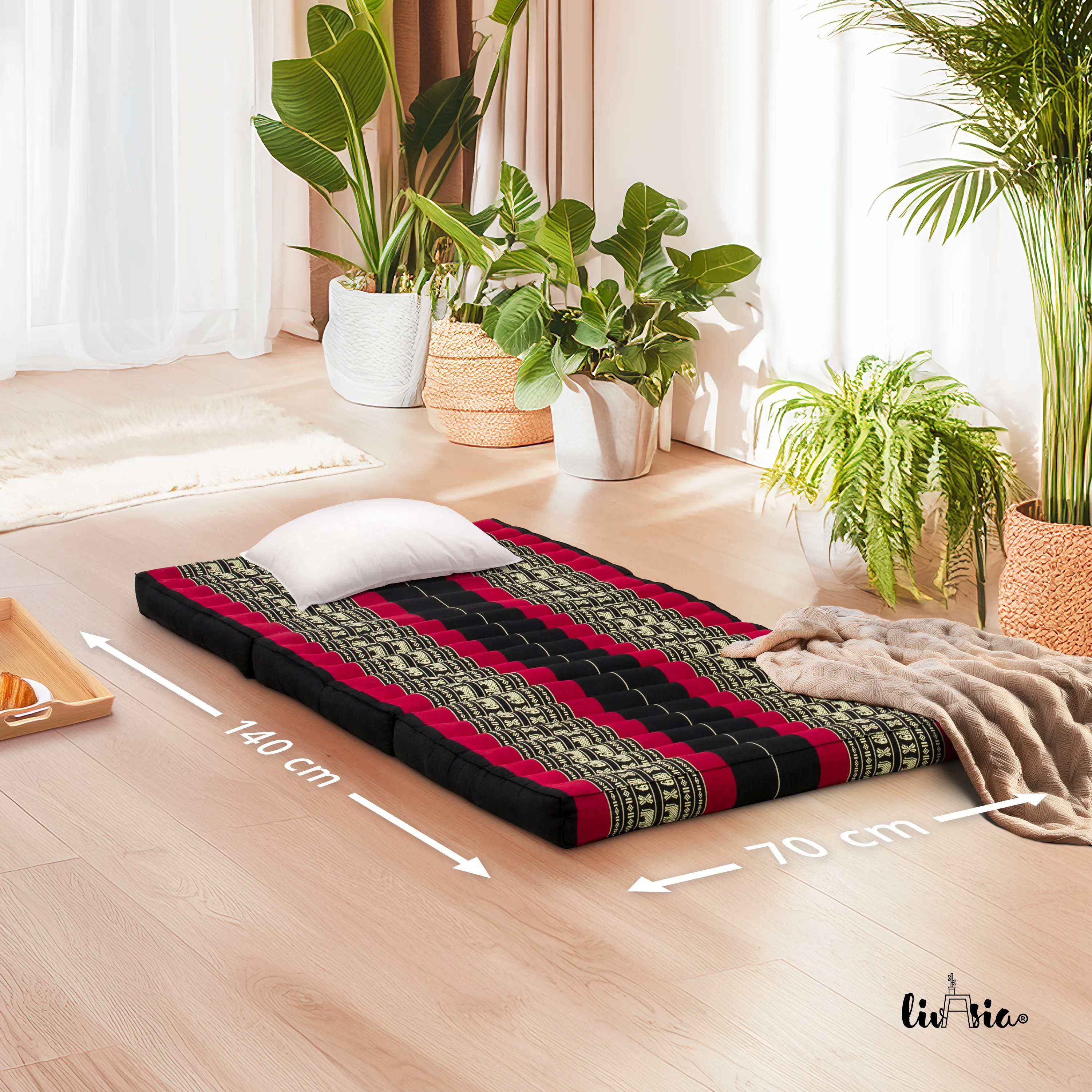 Colchoneta plegable infantil de kapok, ancho 70 cm