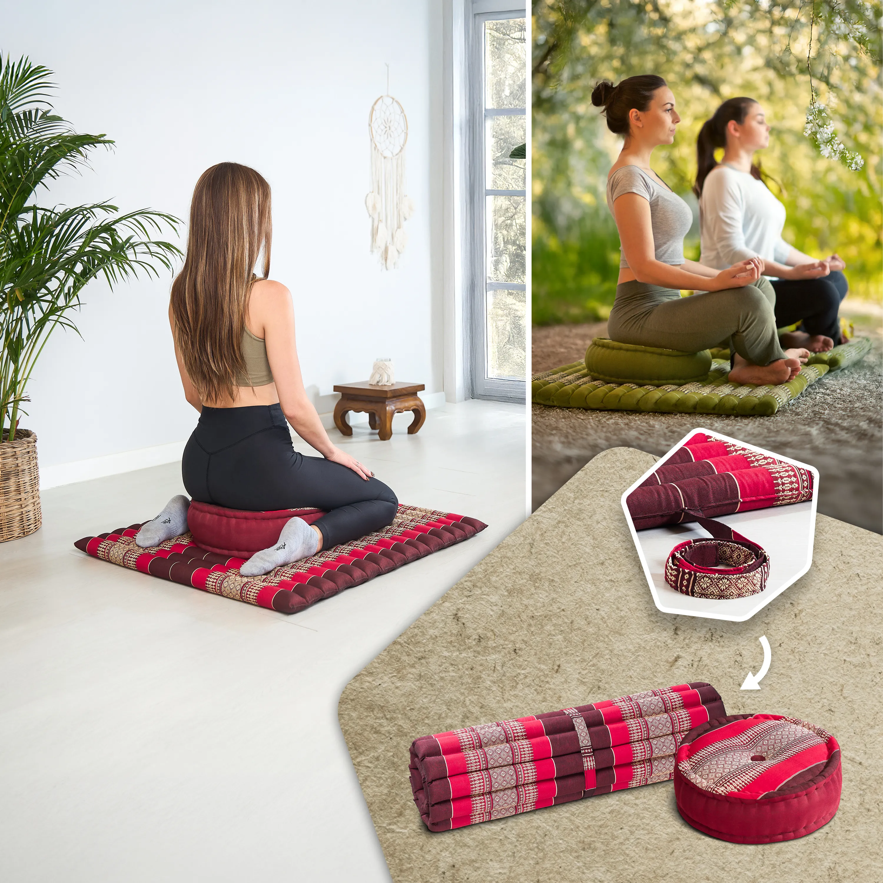 Juego de cojines de kapok para meditación XL