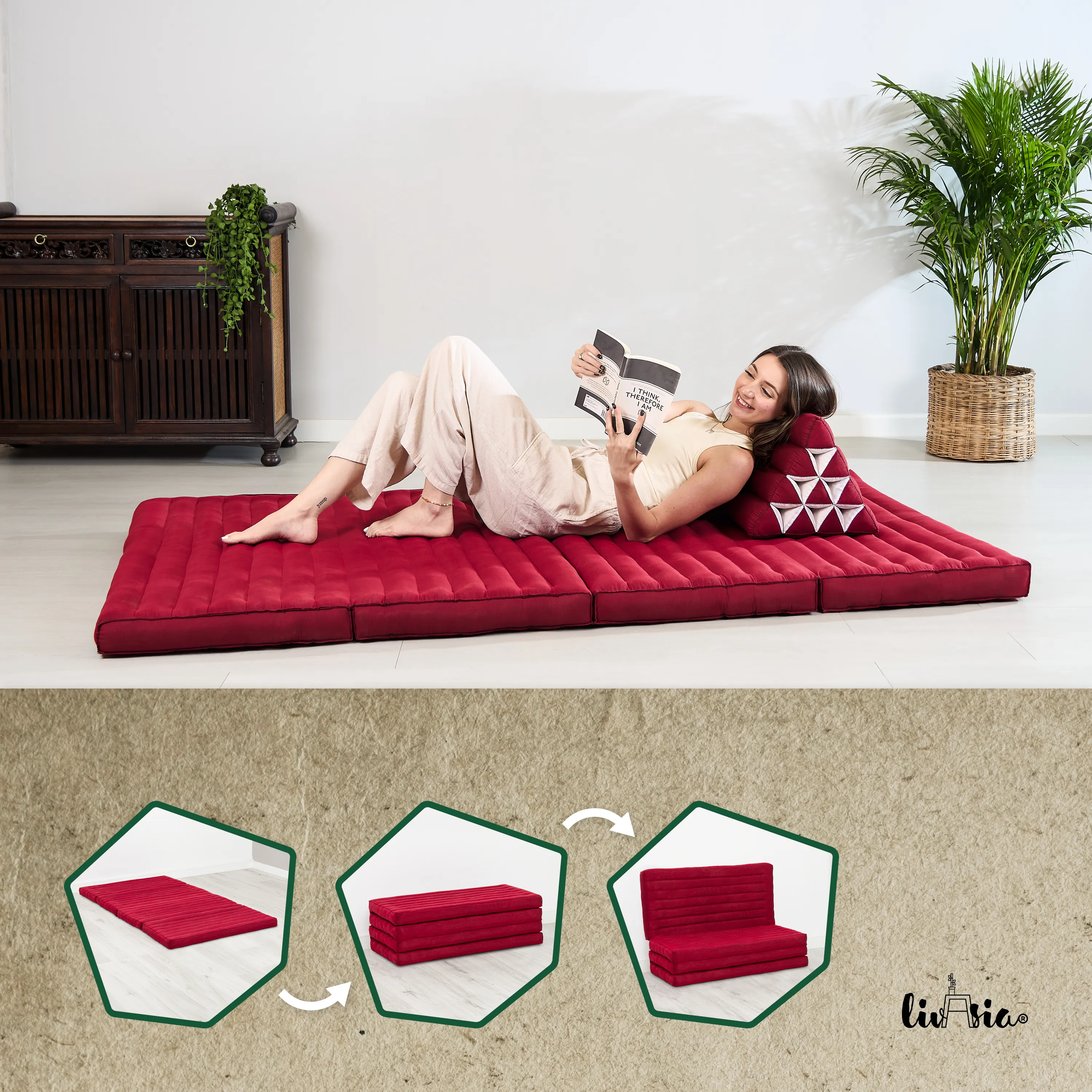 Colchoneta plegable de kapok, ancho 110 cm, Basic
