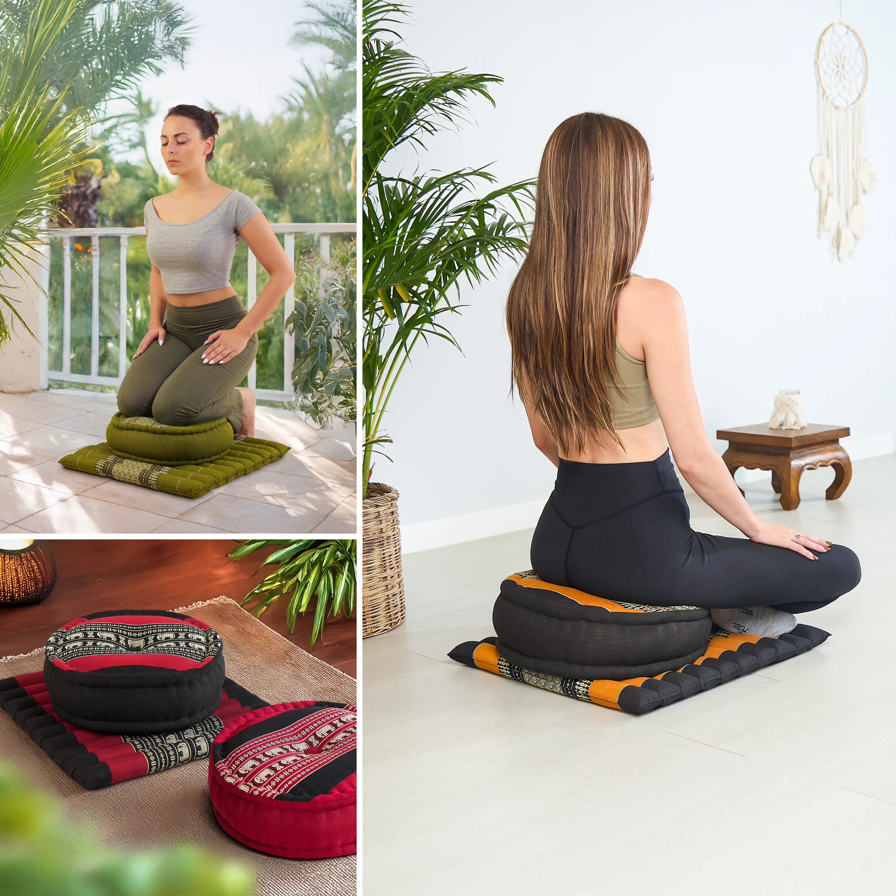 Juego de cojines de kapok para meditación L