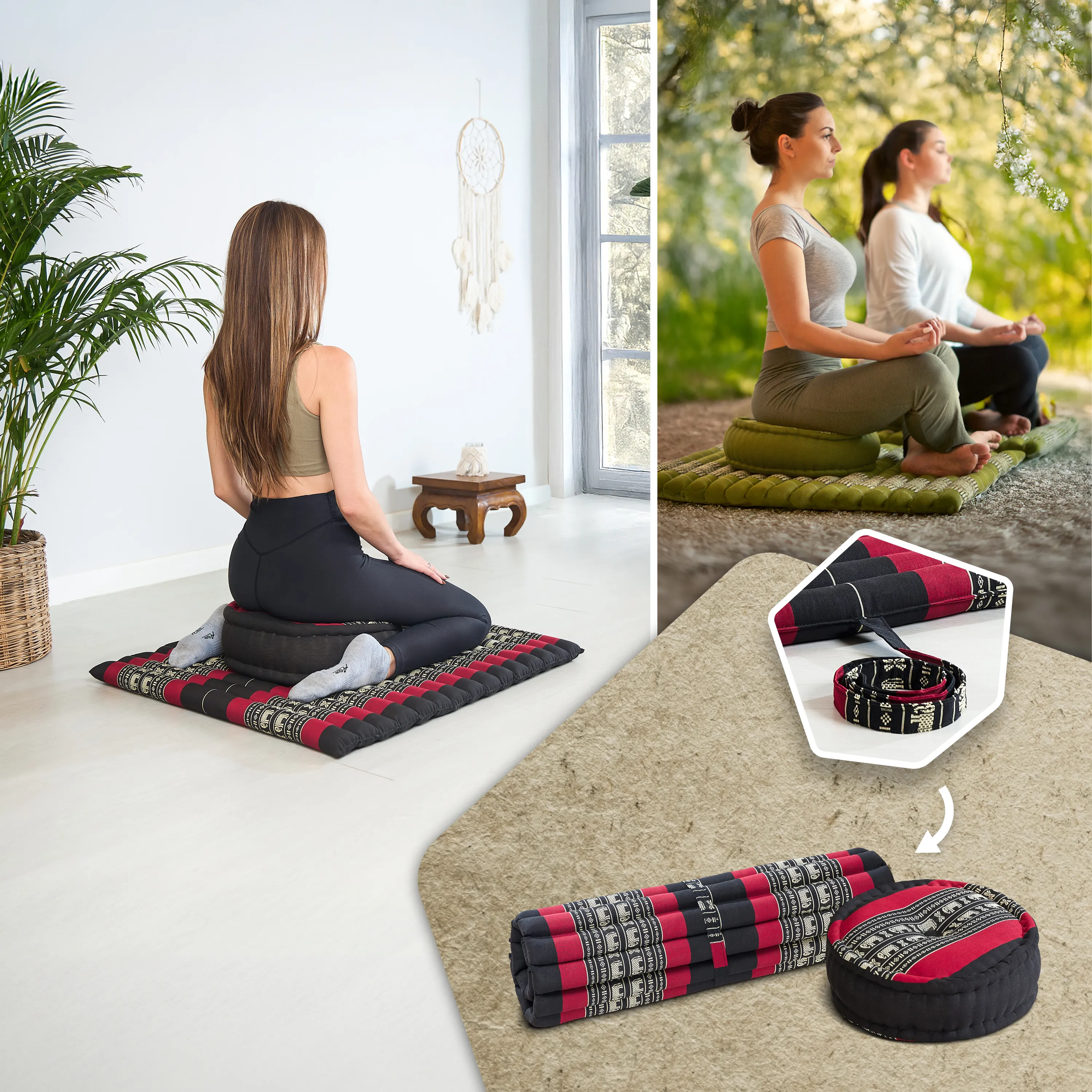 Juego de cojines de kapok para meditación XL