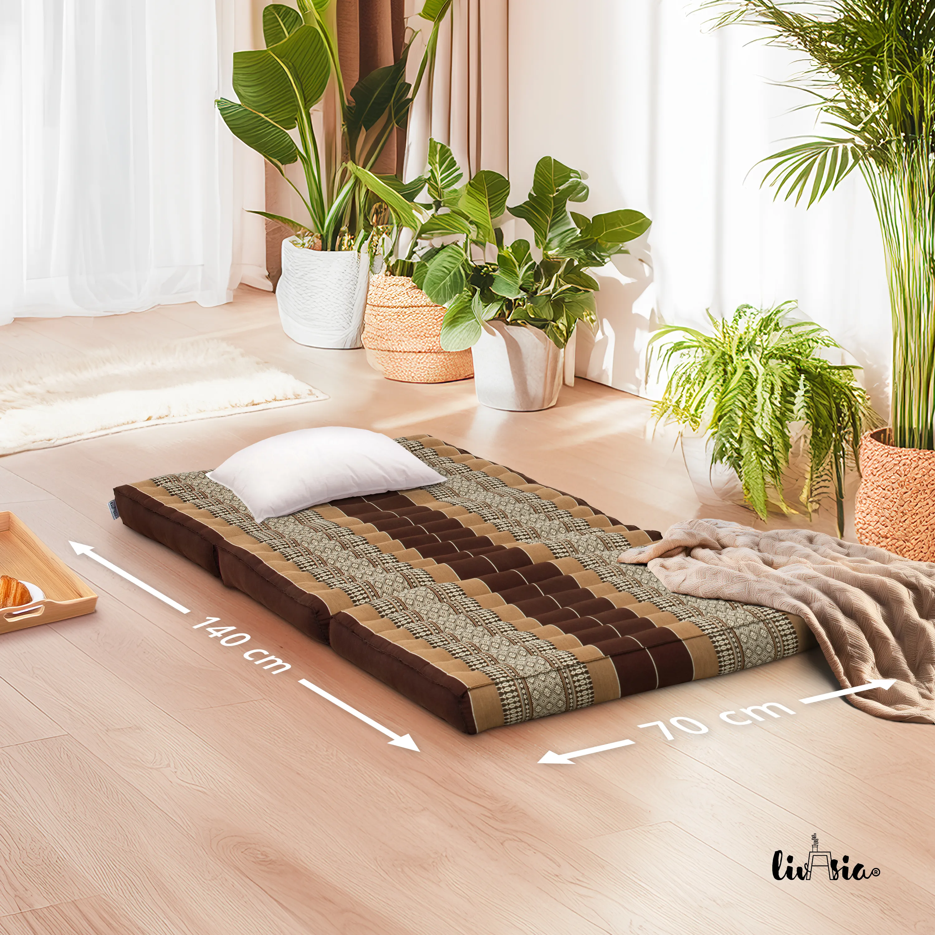 Colchoneta plegable infantil de kapok, ancho 70 cm