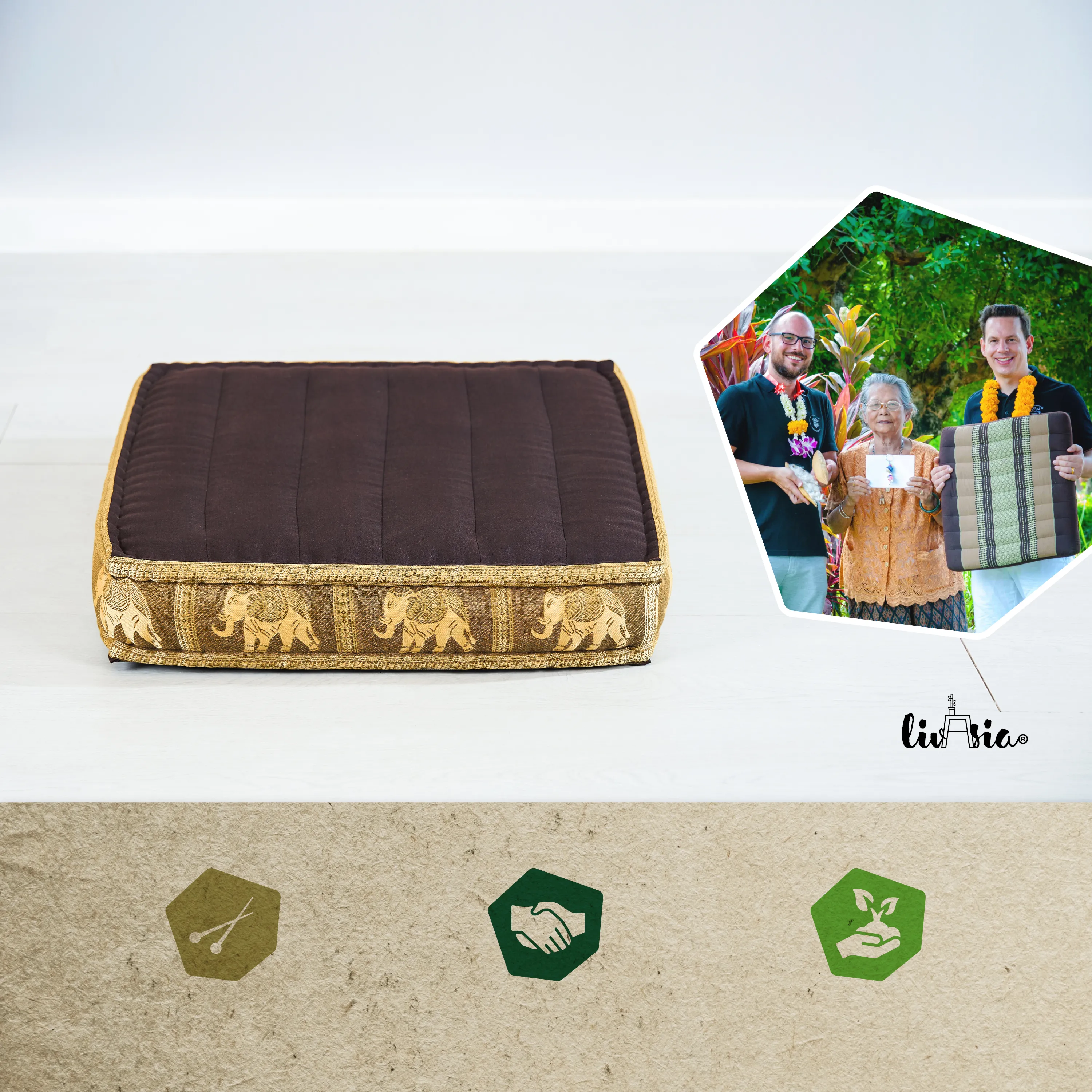Cojín grueso de kapok para suelo, Deluxe