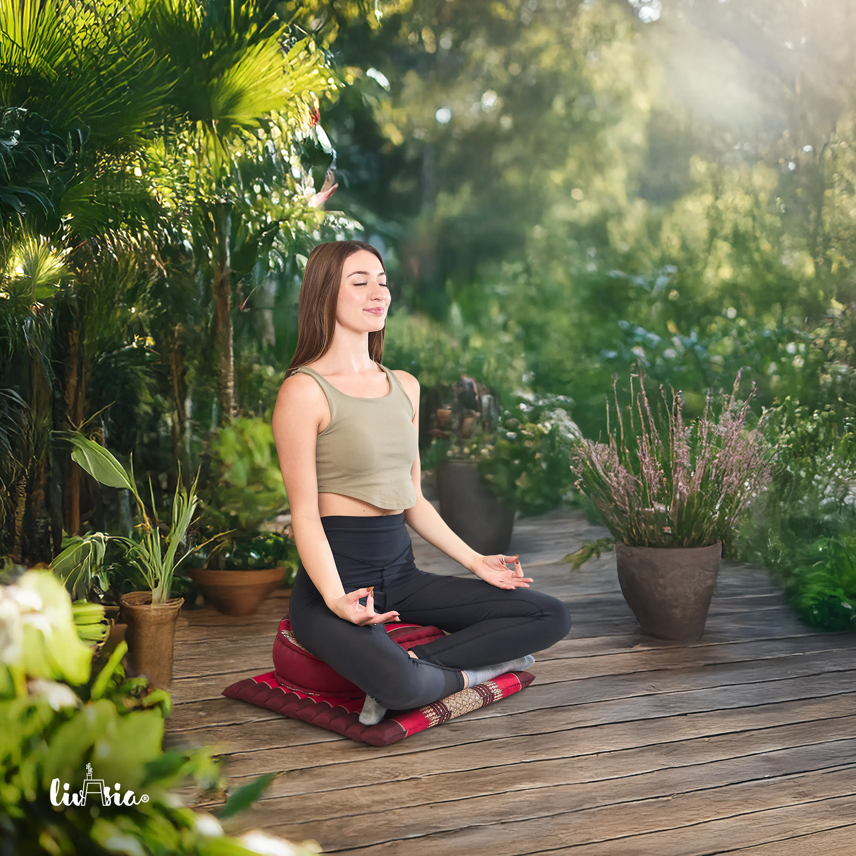 Juego de cojines de kapok para meditación L