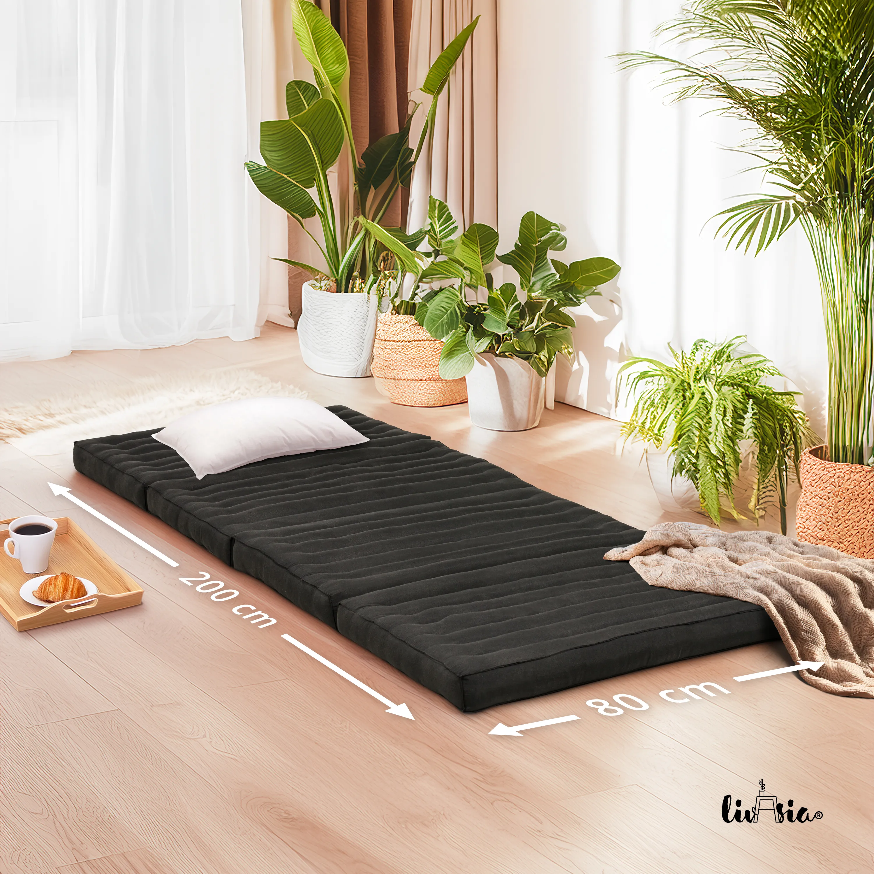 Colchoneta plegable de kapok, ancho 80 cm, Basic