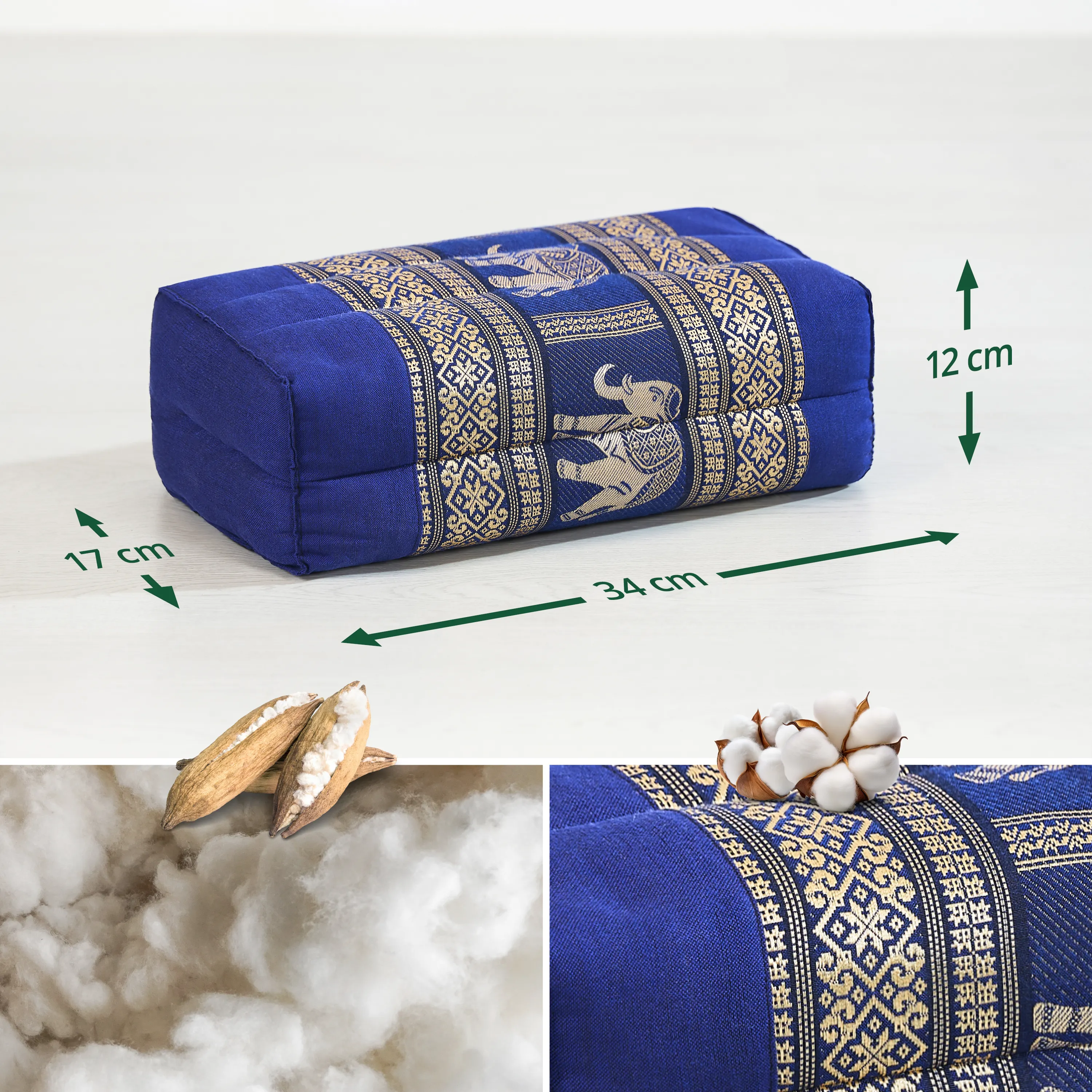 Cojín rectangular de kapok, Deluxe