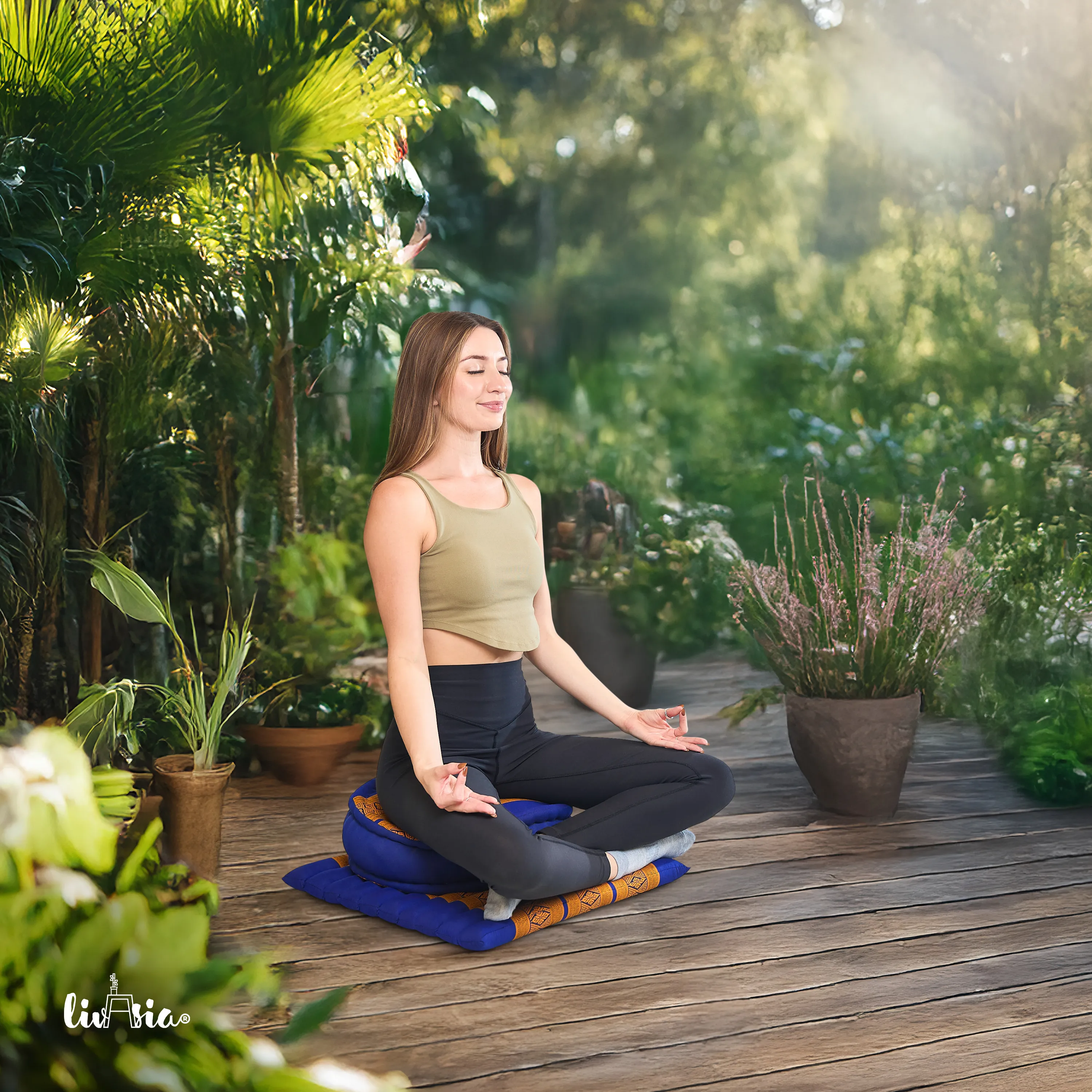 Juego de cojines de kapok para meditación L