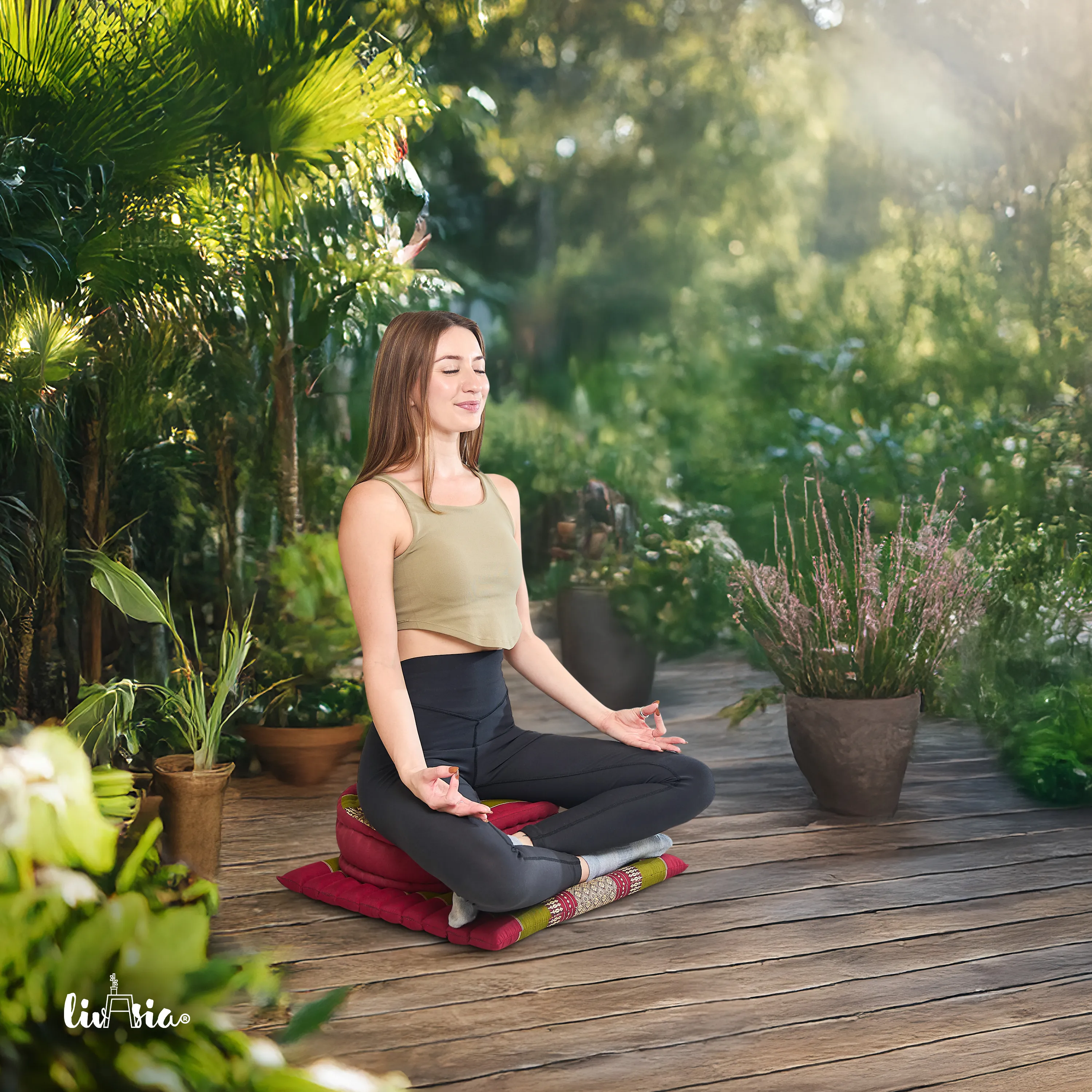 Juego de cojines de kapok para meditación L