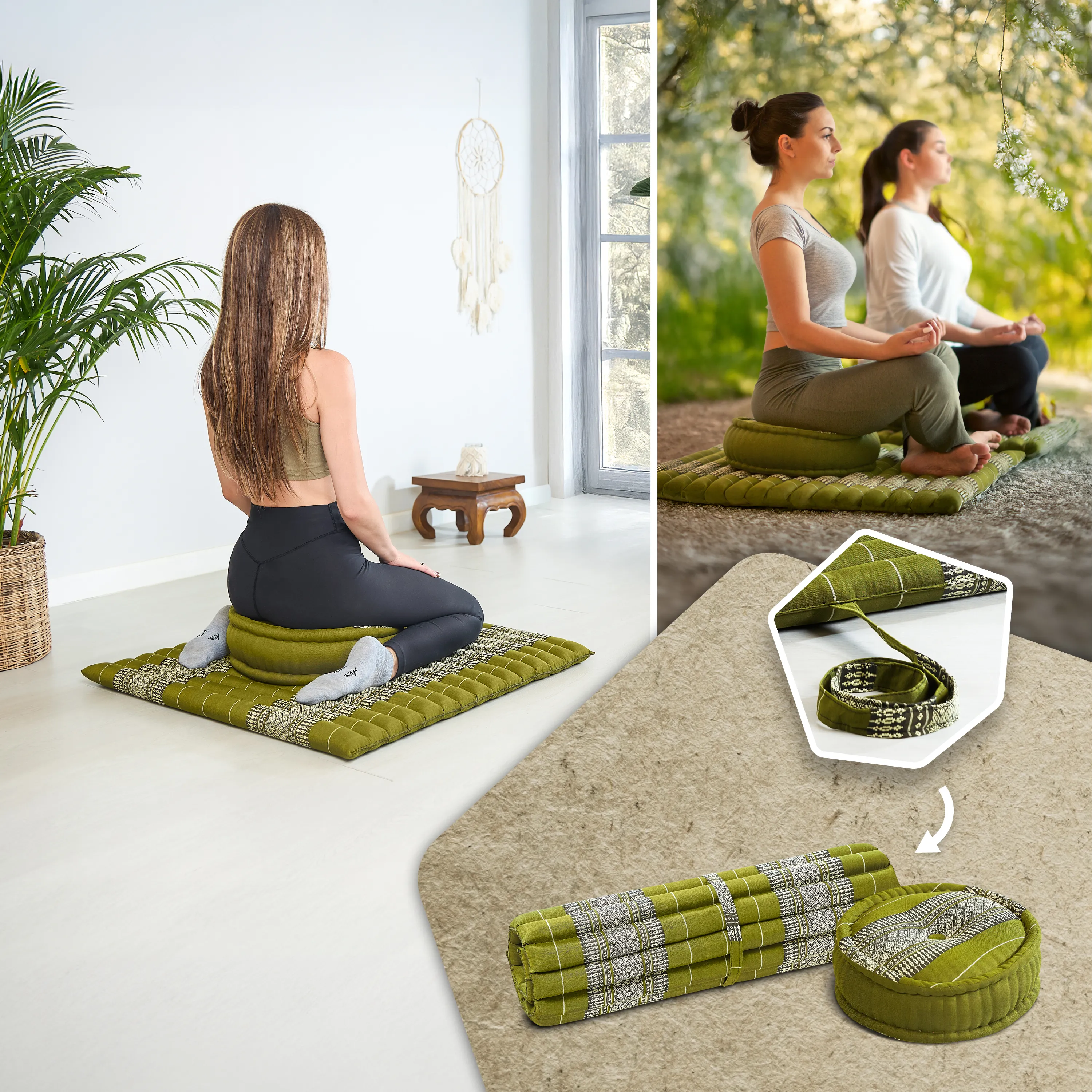 Juego de cojines de kapok para meditación XL