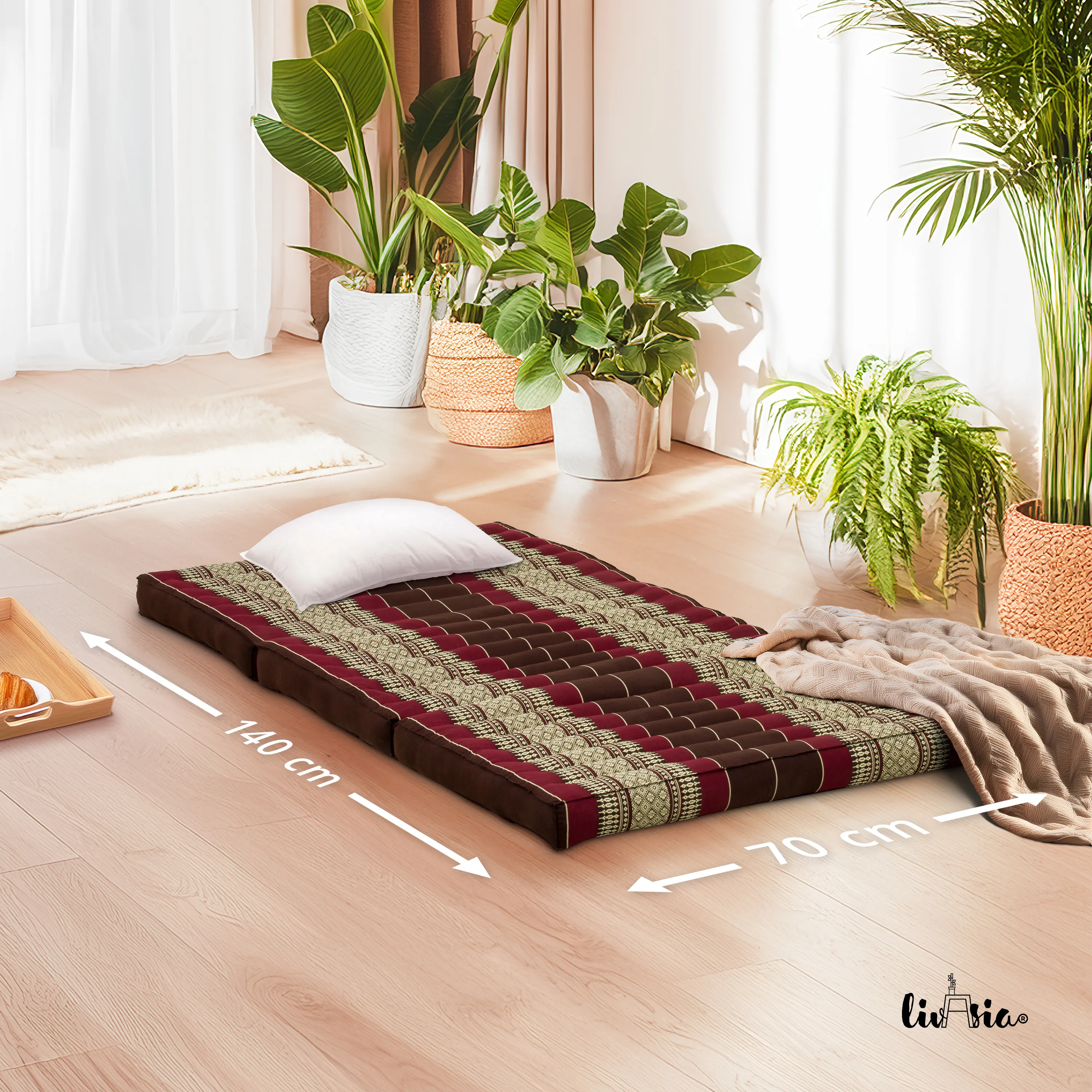 Colchoneta plegable infantil de kapok, ancho 70 cm