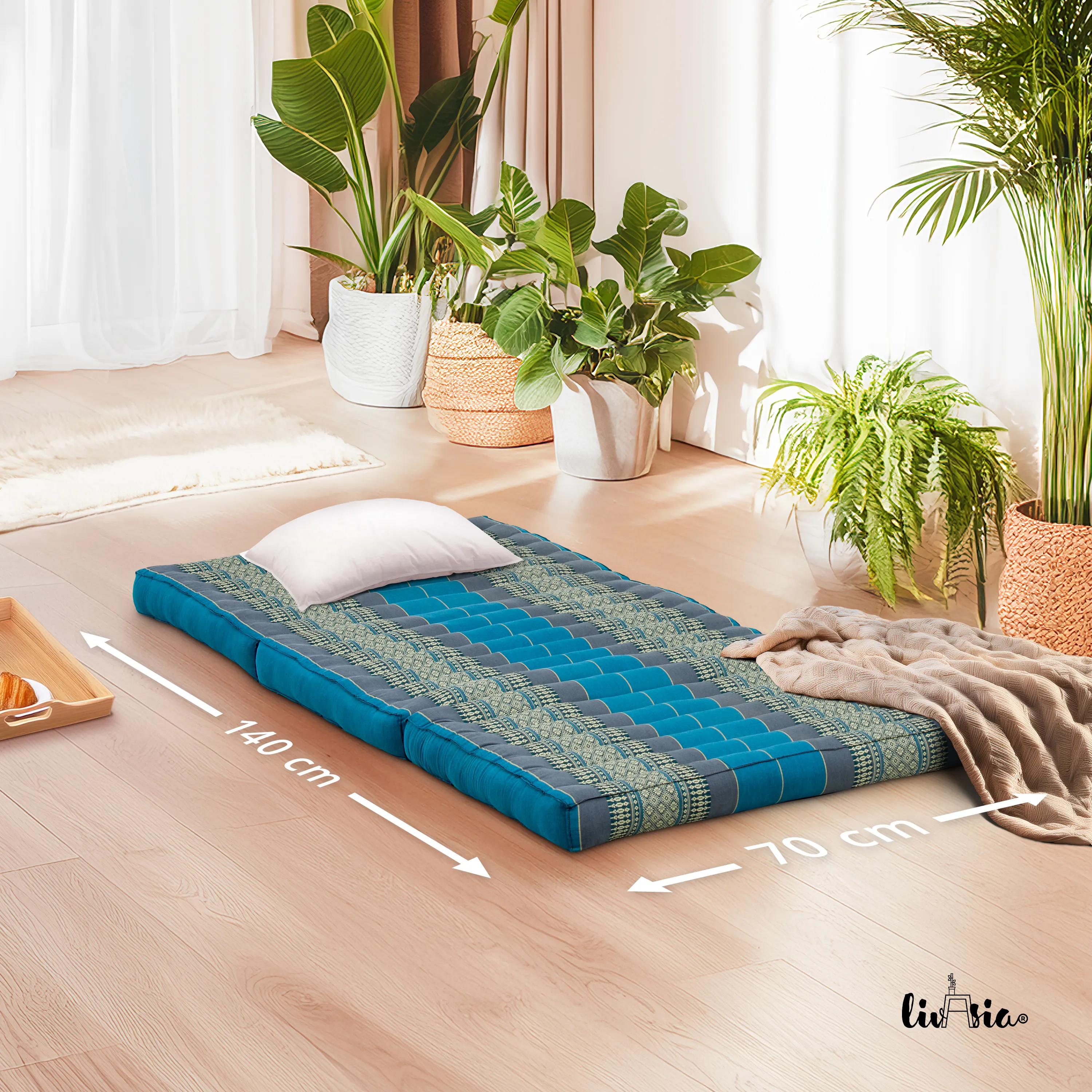 Colchoneta plegable infantil de kapok, ancho 70 cm