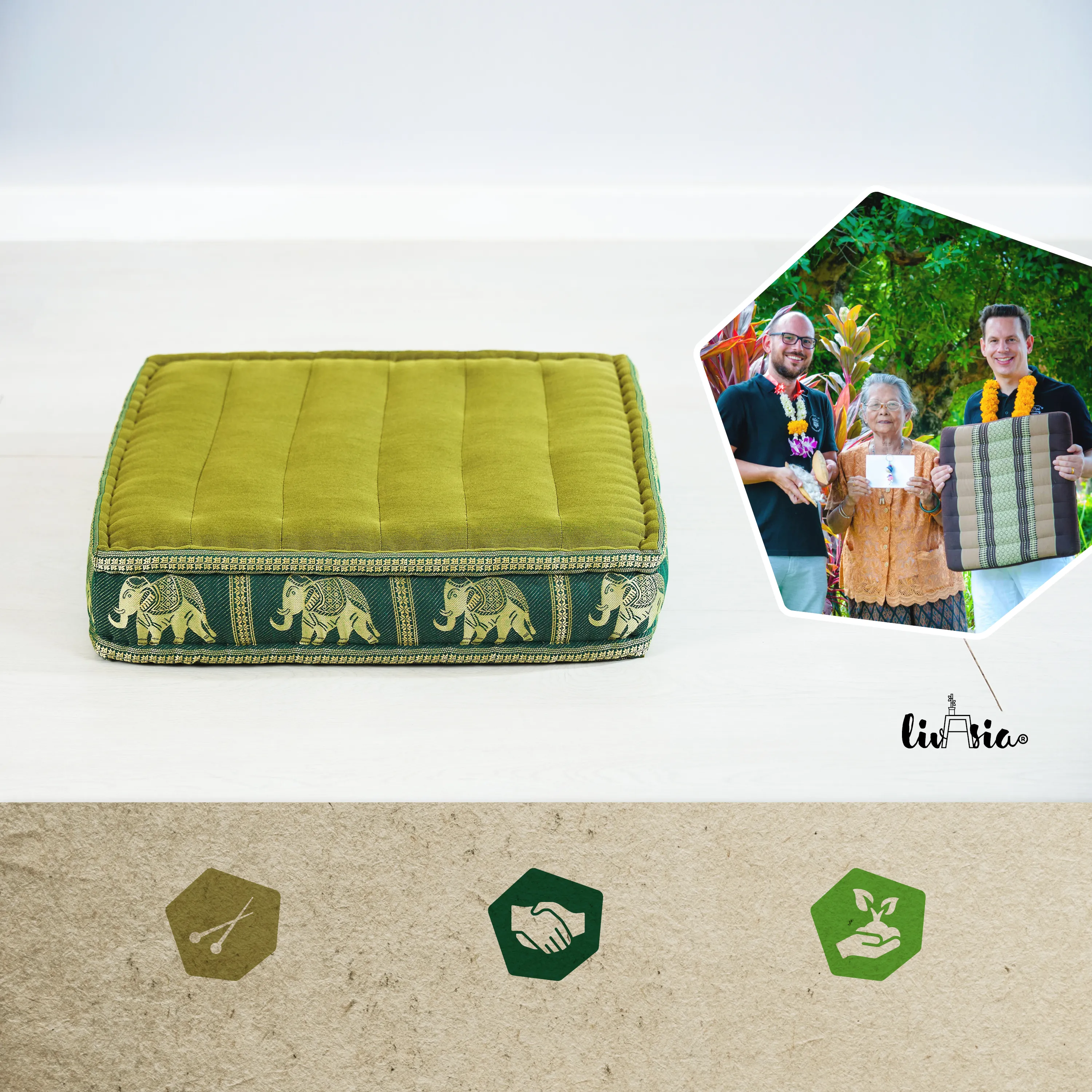 Cojín grueso de kapok para suelo, Deluxe