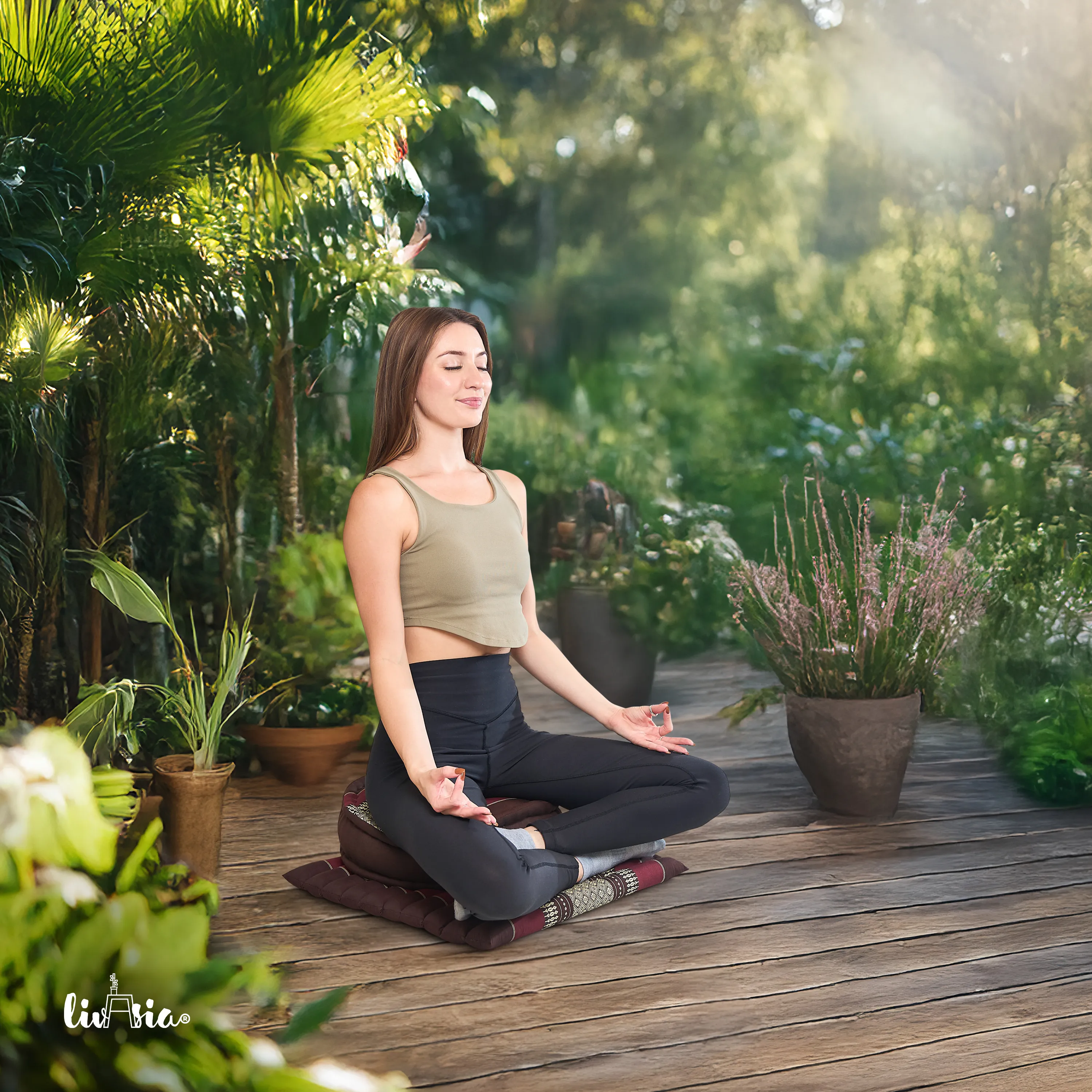 Juego de cojines de kapok para meditación L