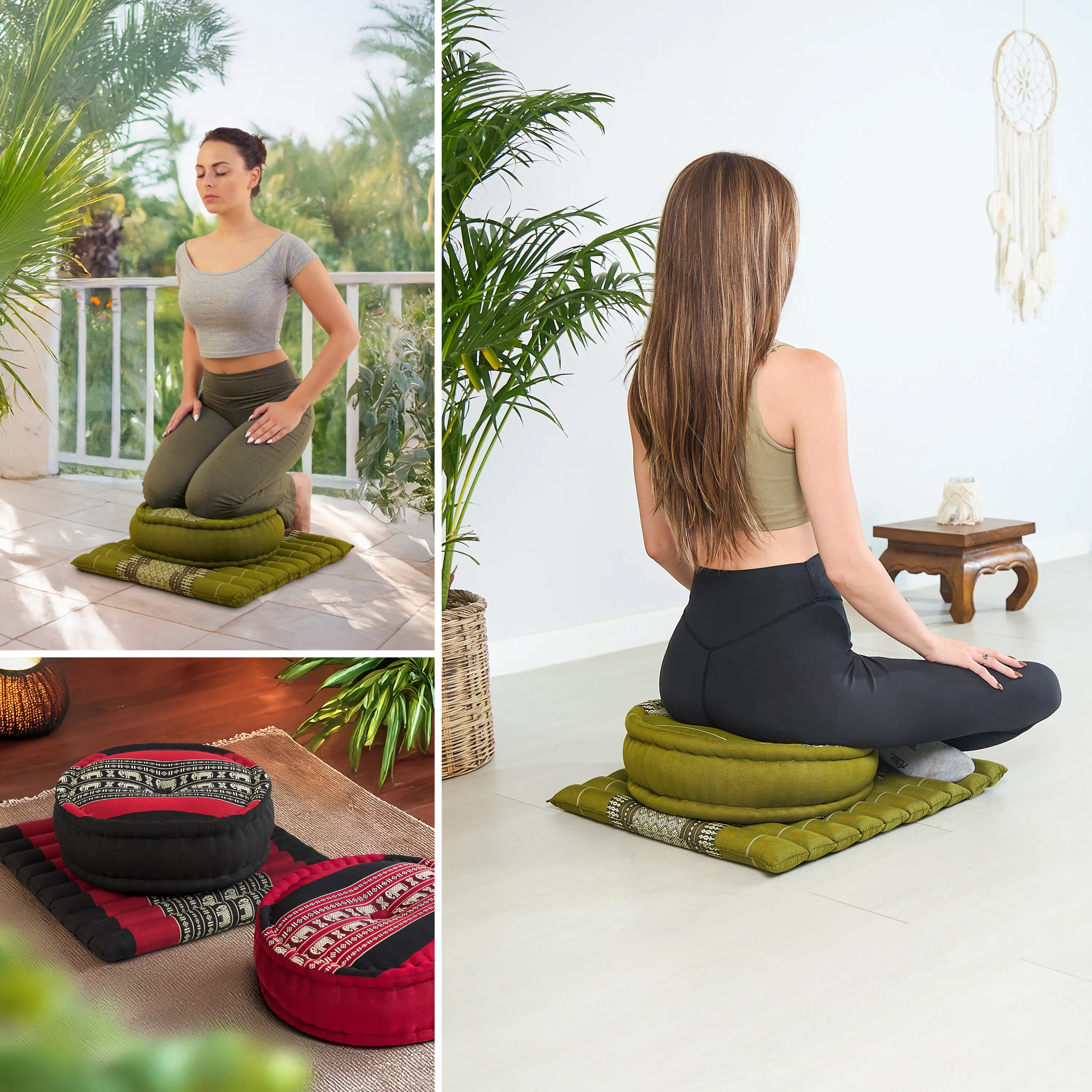 Juego de cojines de kapok para meditación L