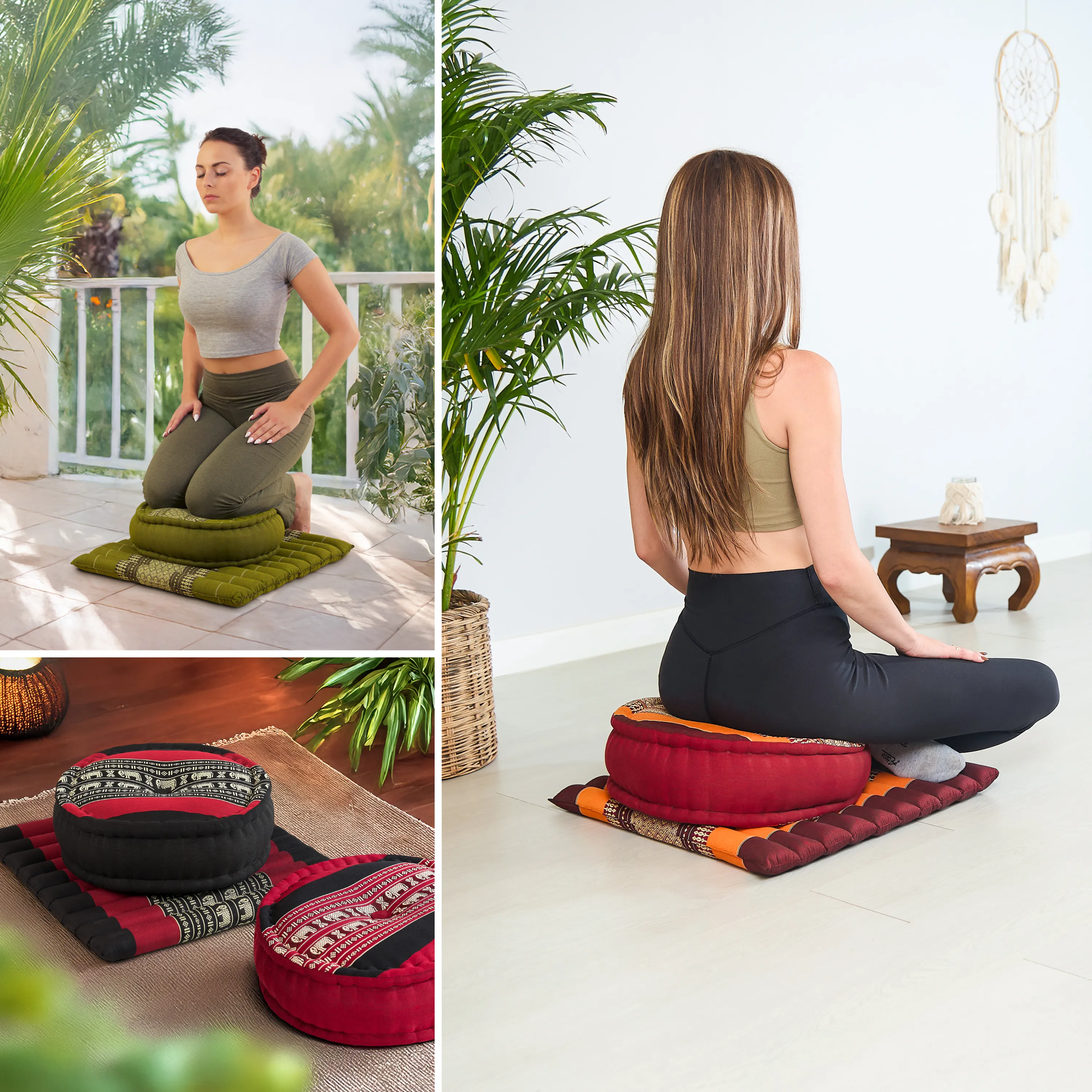 Juego de cojines de kapok para meditación L