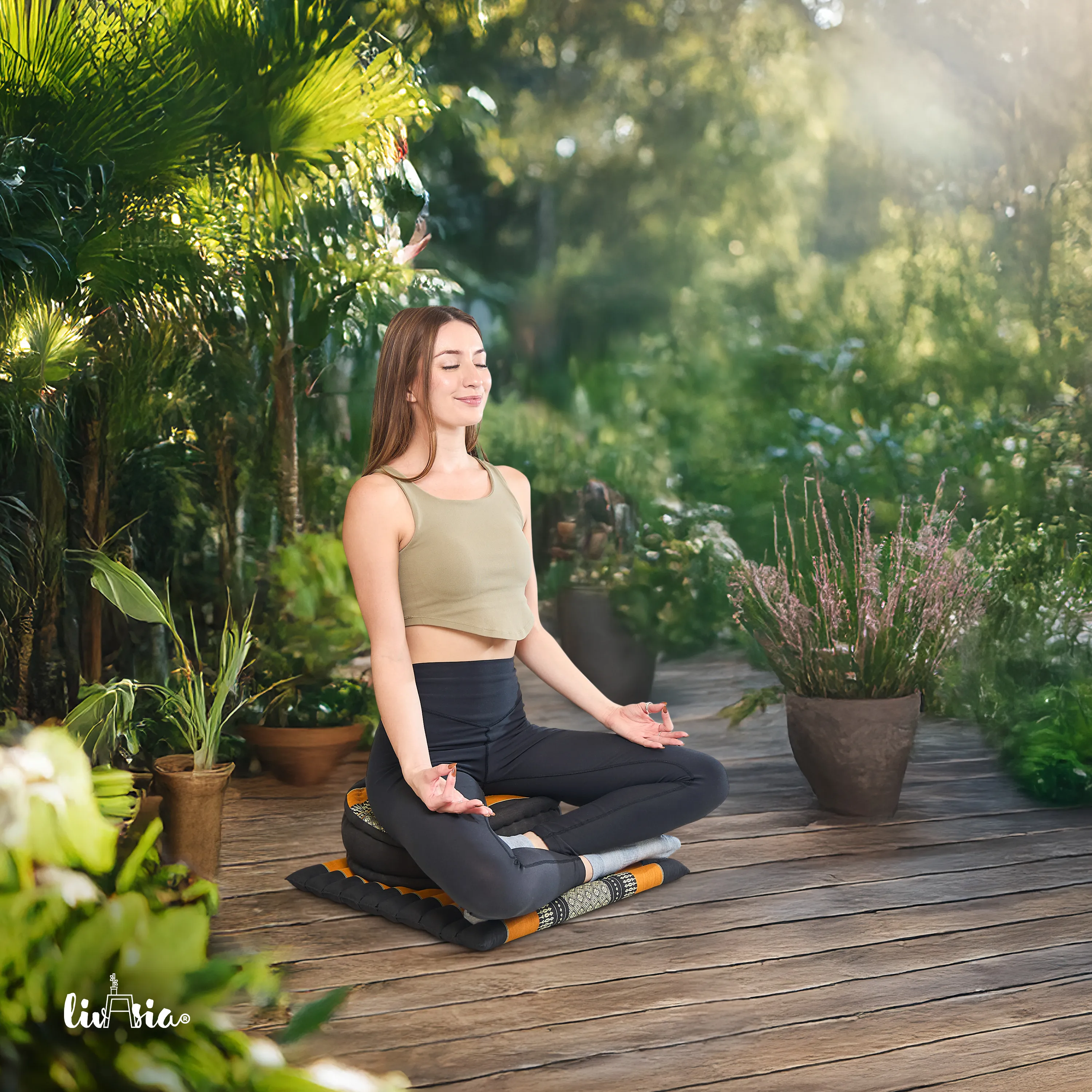 Juego de cojines de kapok para meditación L