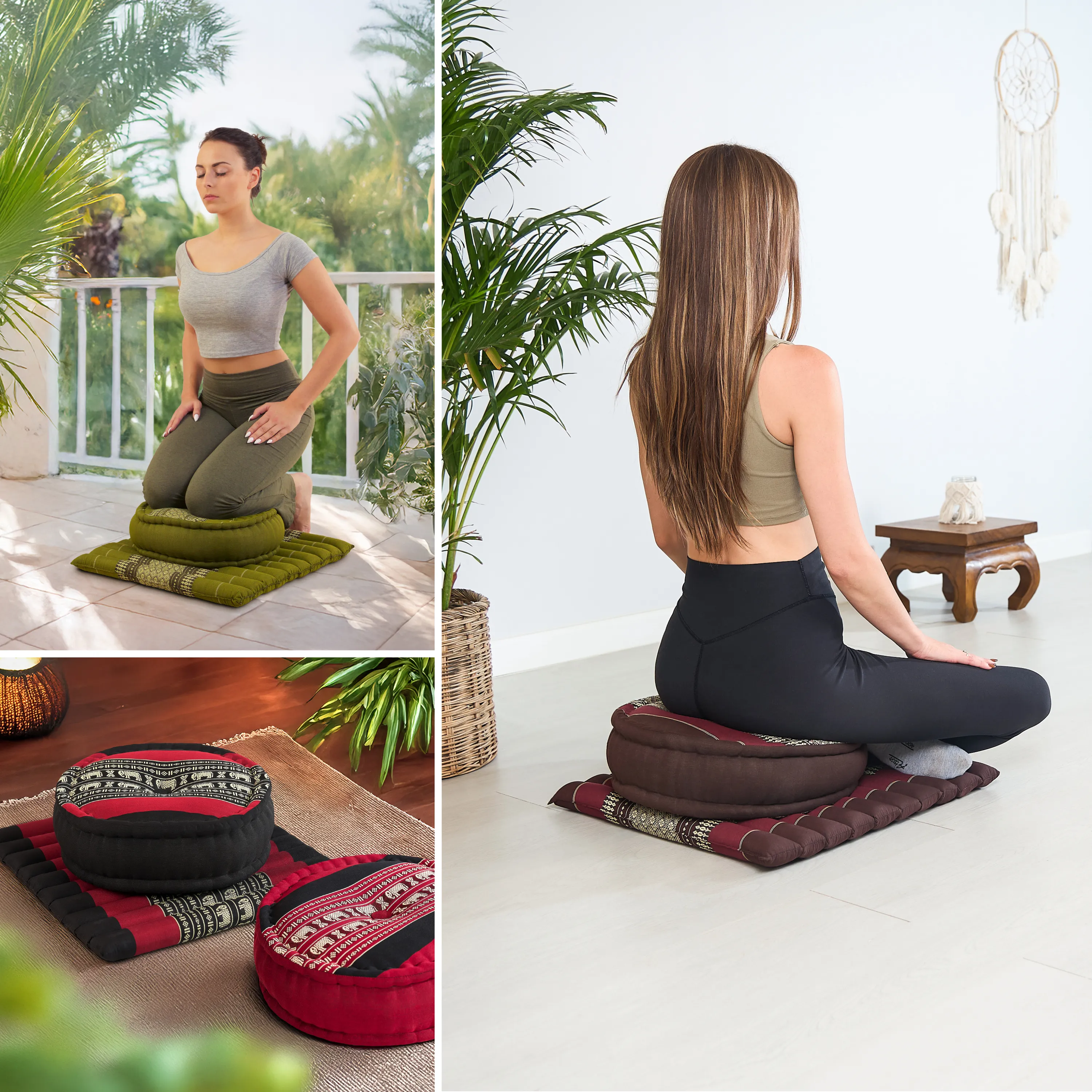 Juego de cojines de kapok para meditación L