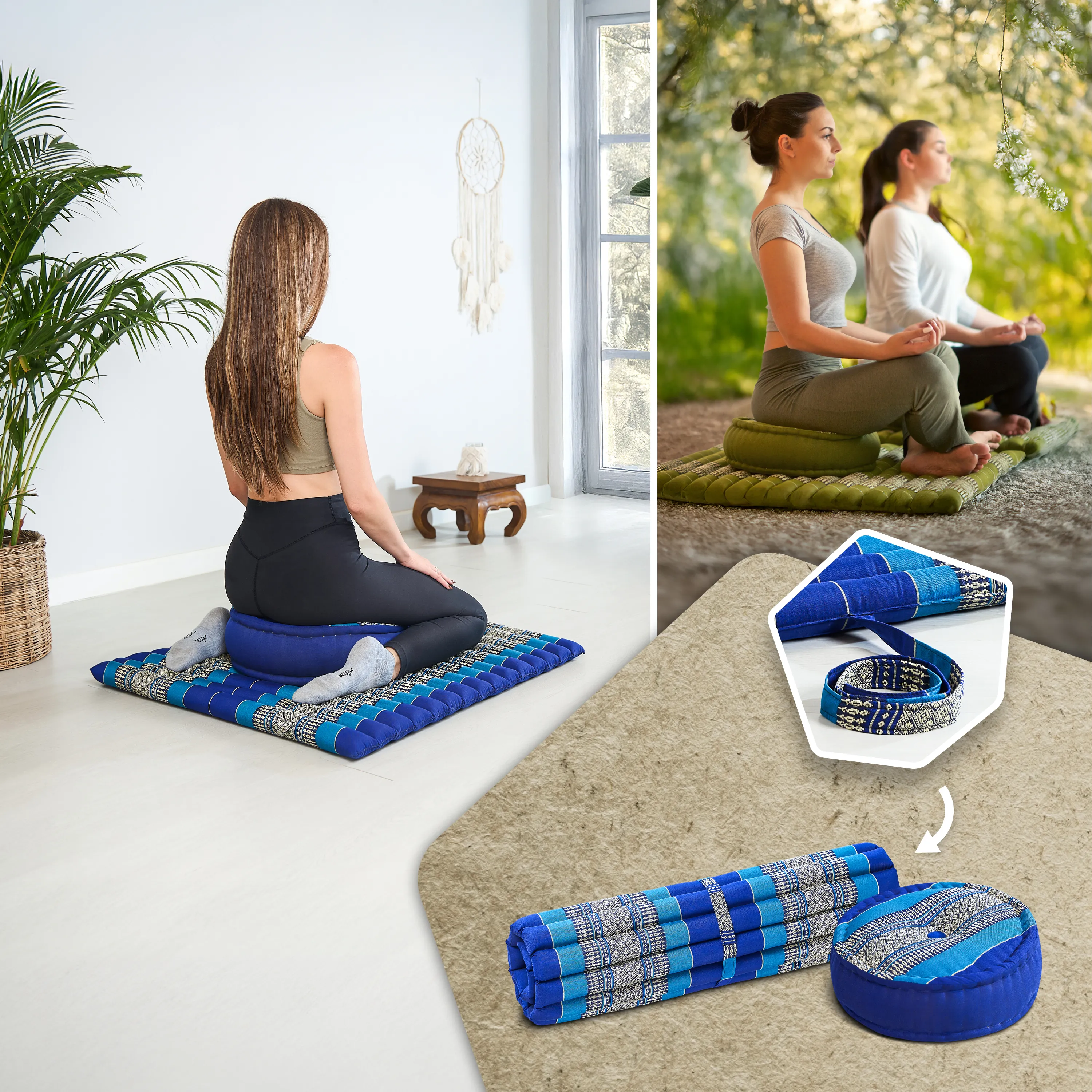 Juego de cojines de kapok para meditación XL