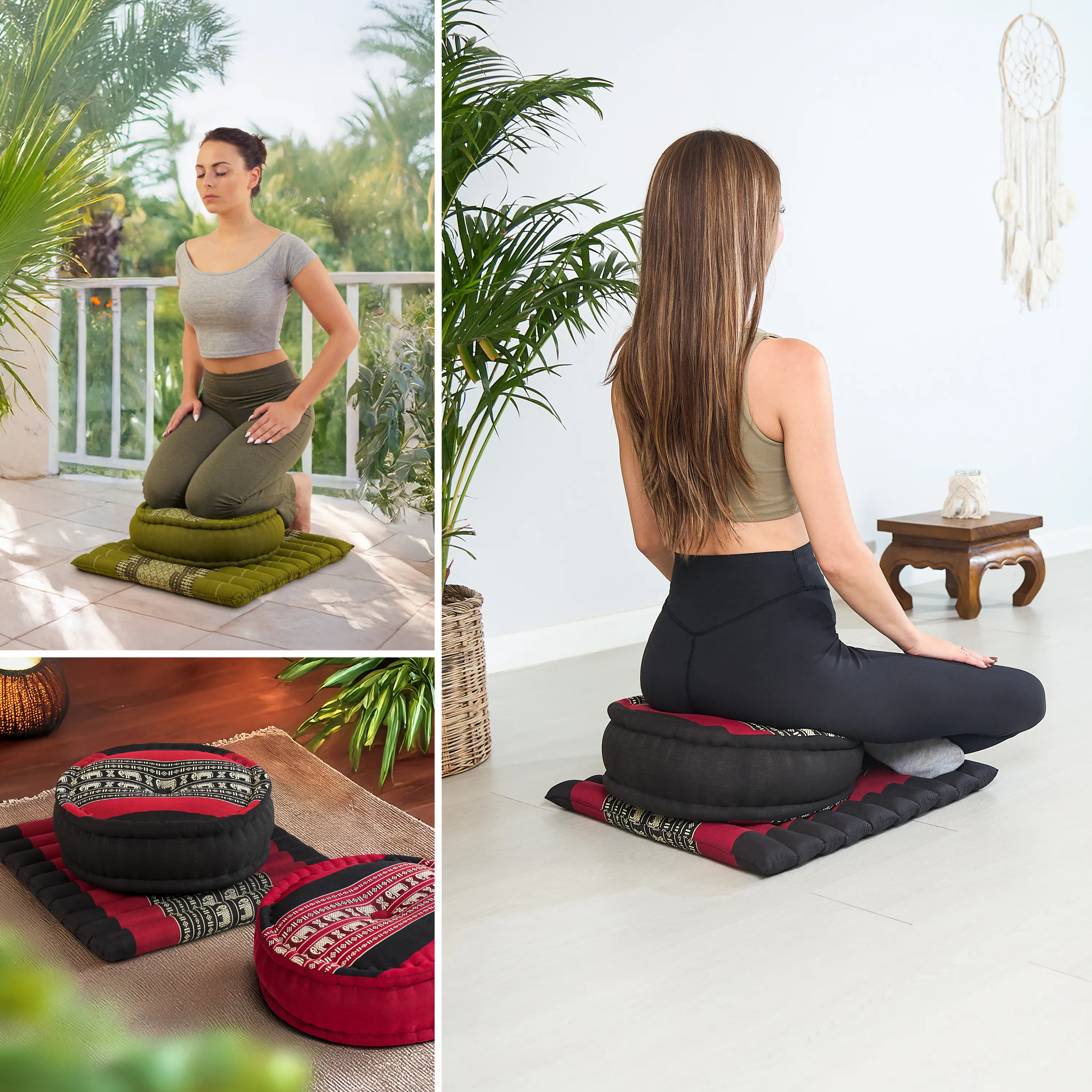 Juego de cojines de kapok para meditación L