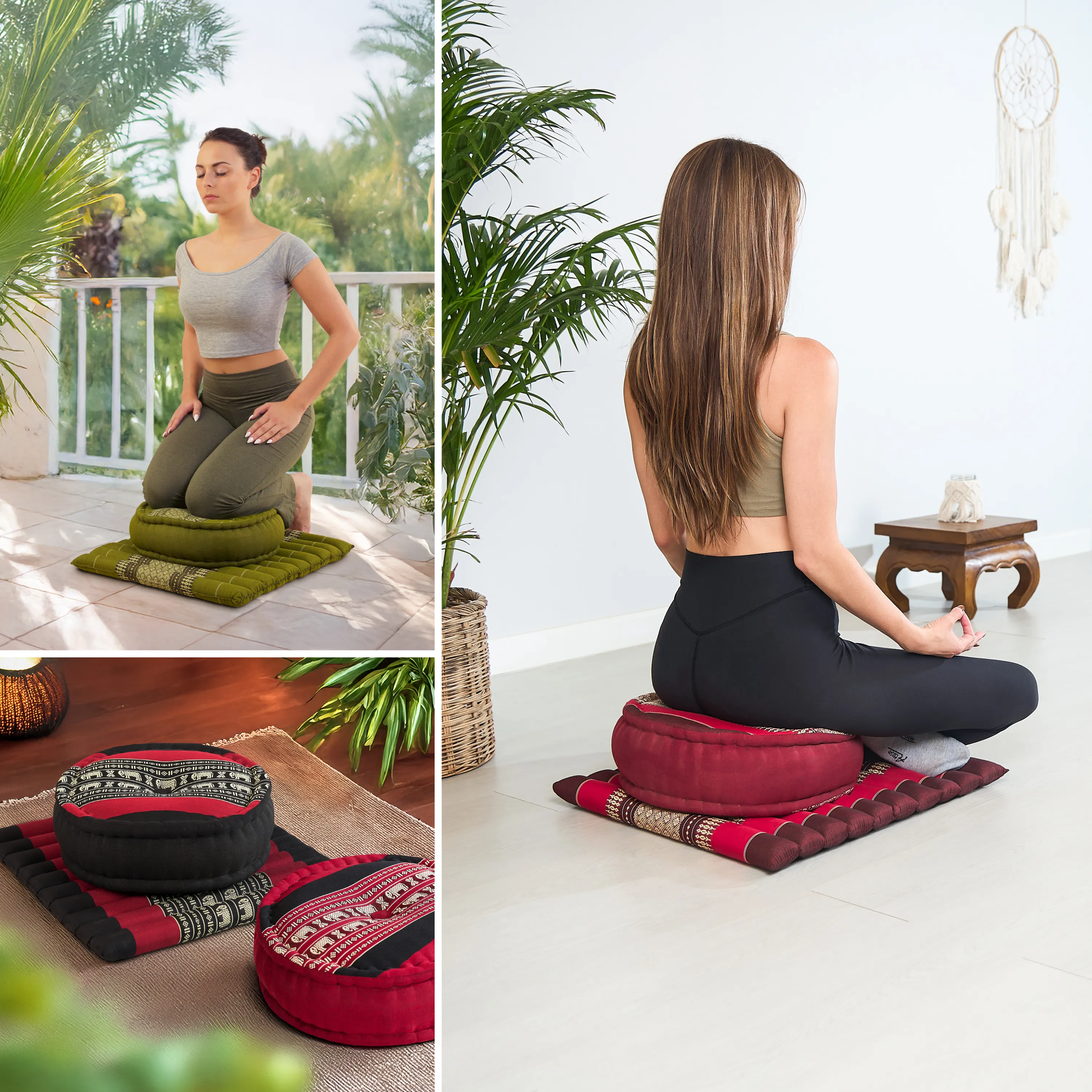 Juego de cojines de kapok para meditación L