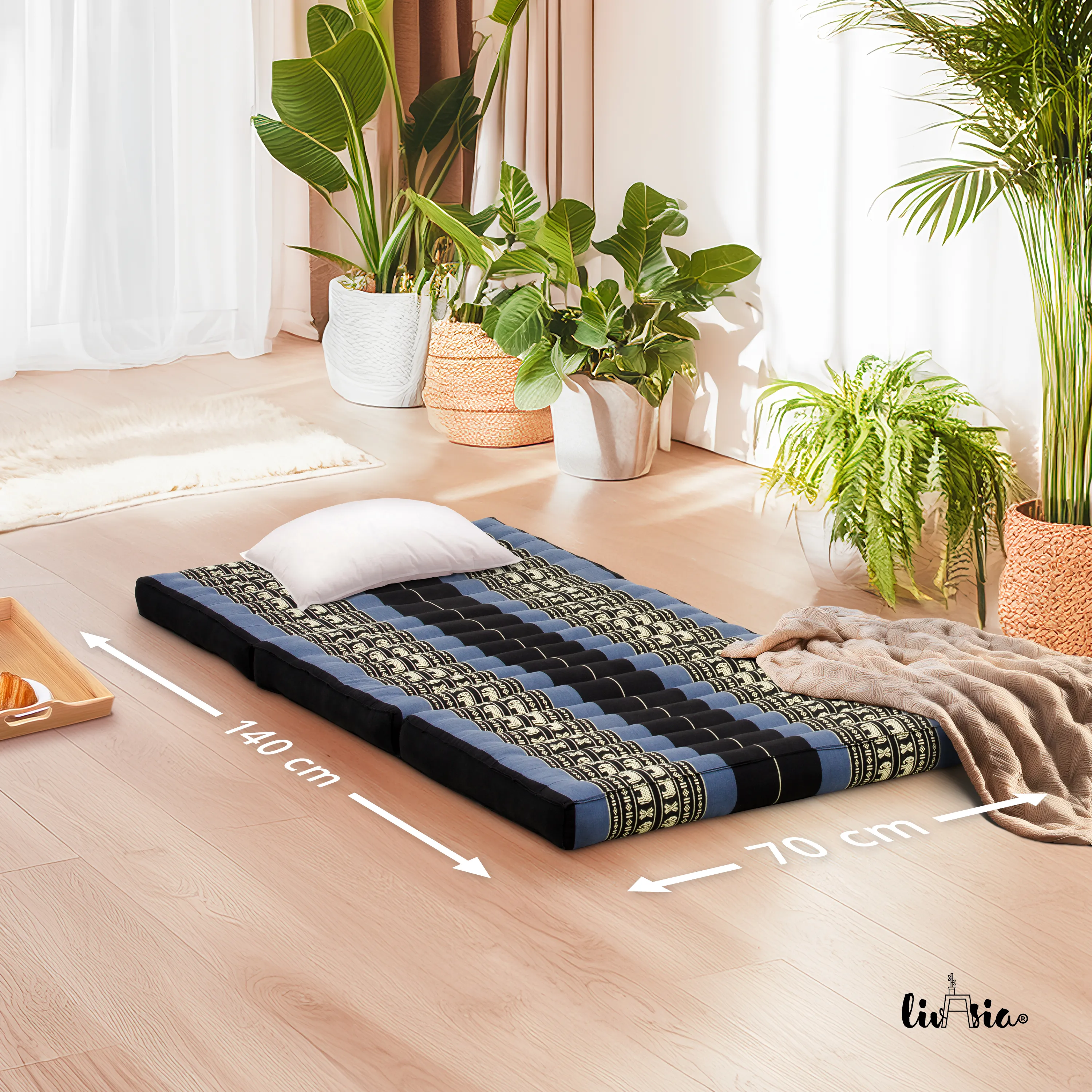 Colchoneta plegable infantil de kapok, ancho 70 cm
