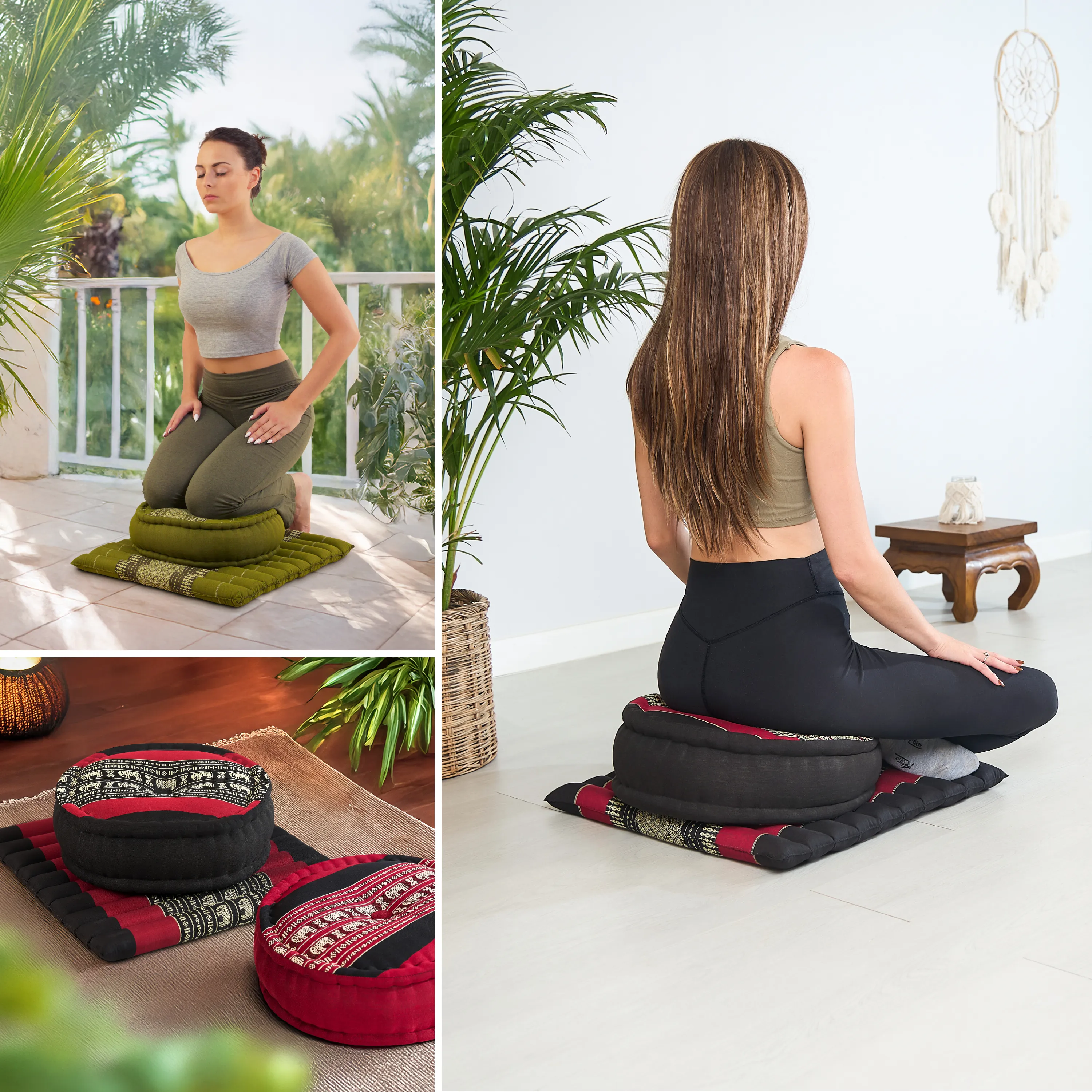 Juego de cojines de kapok para meditación L