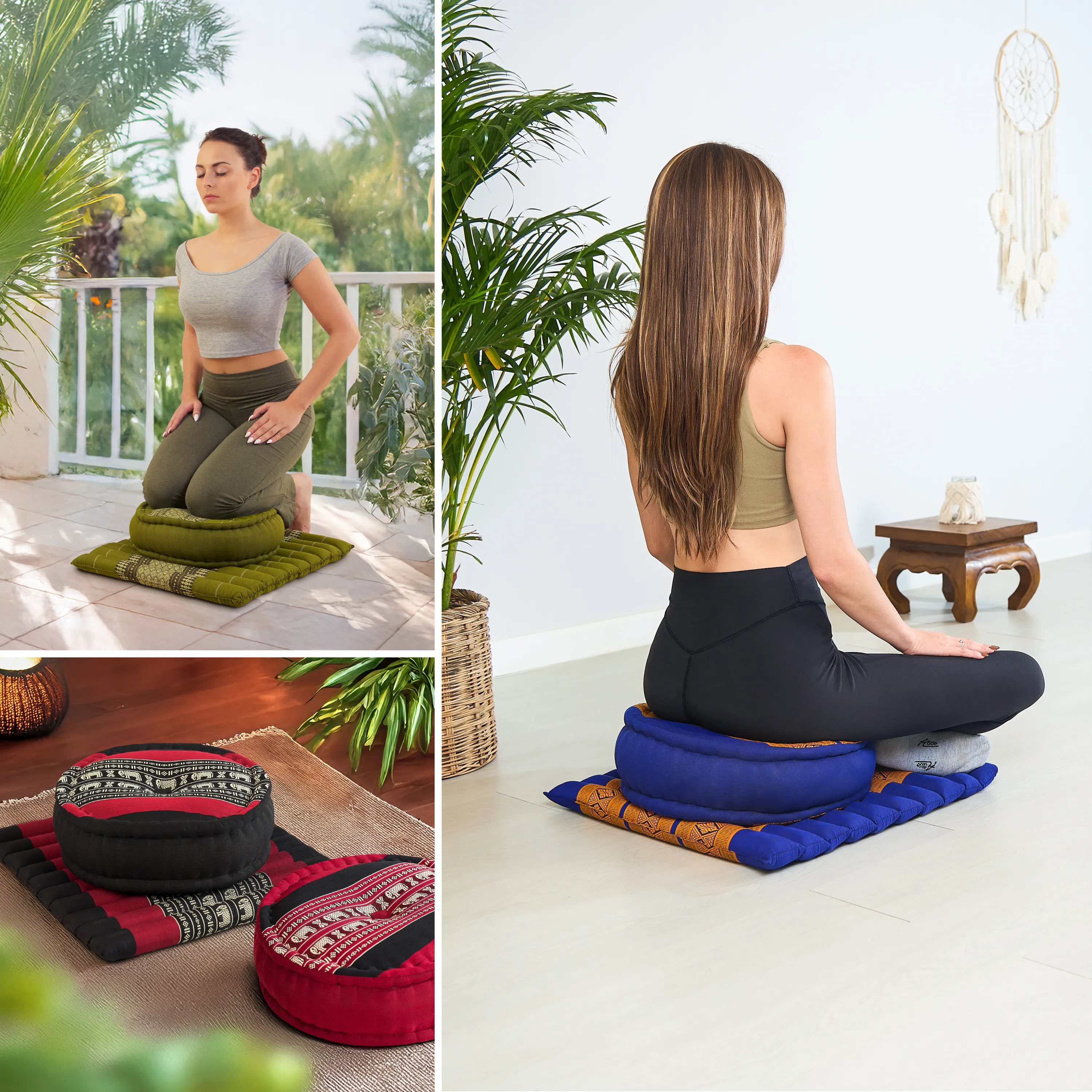 Juego de cojines de kapok para meditación L