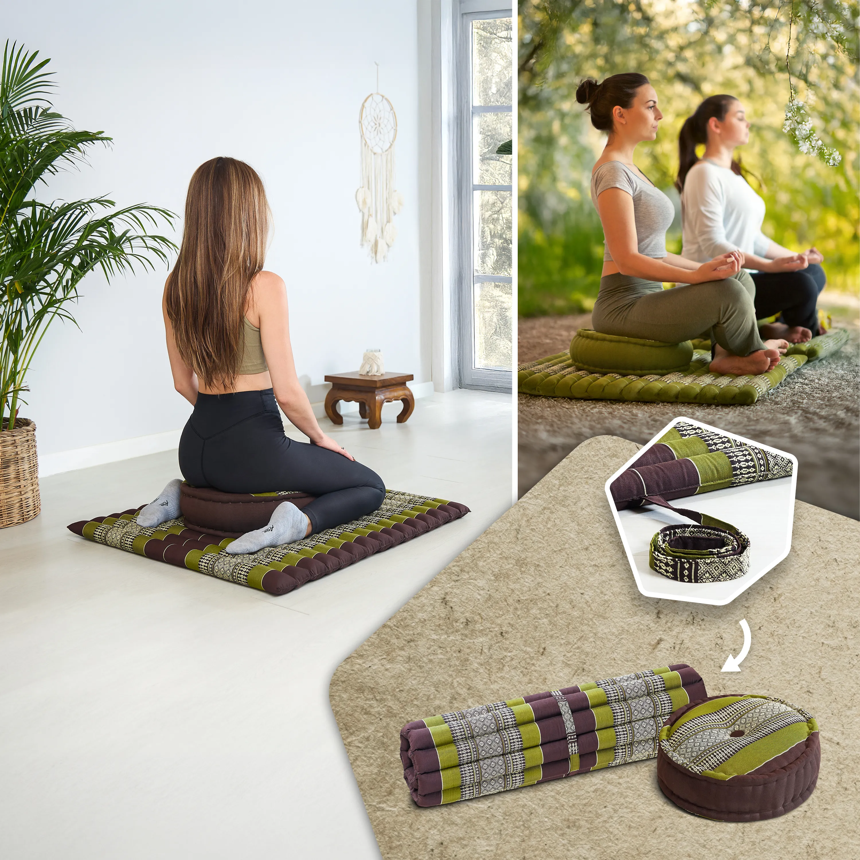 Juego de cojines de kapok para meditación XL