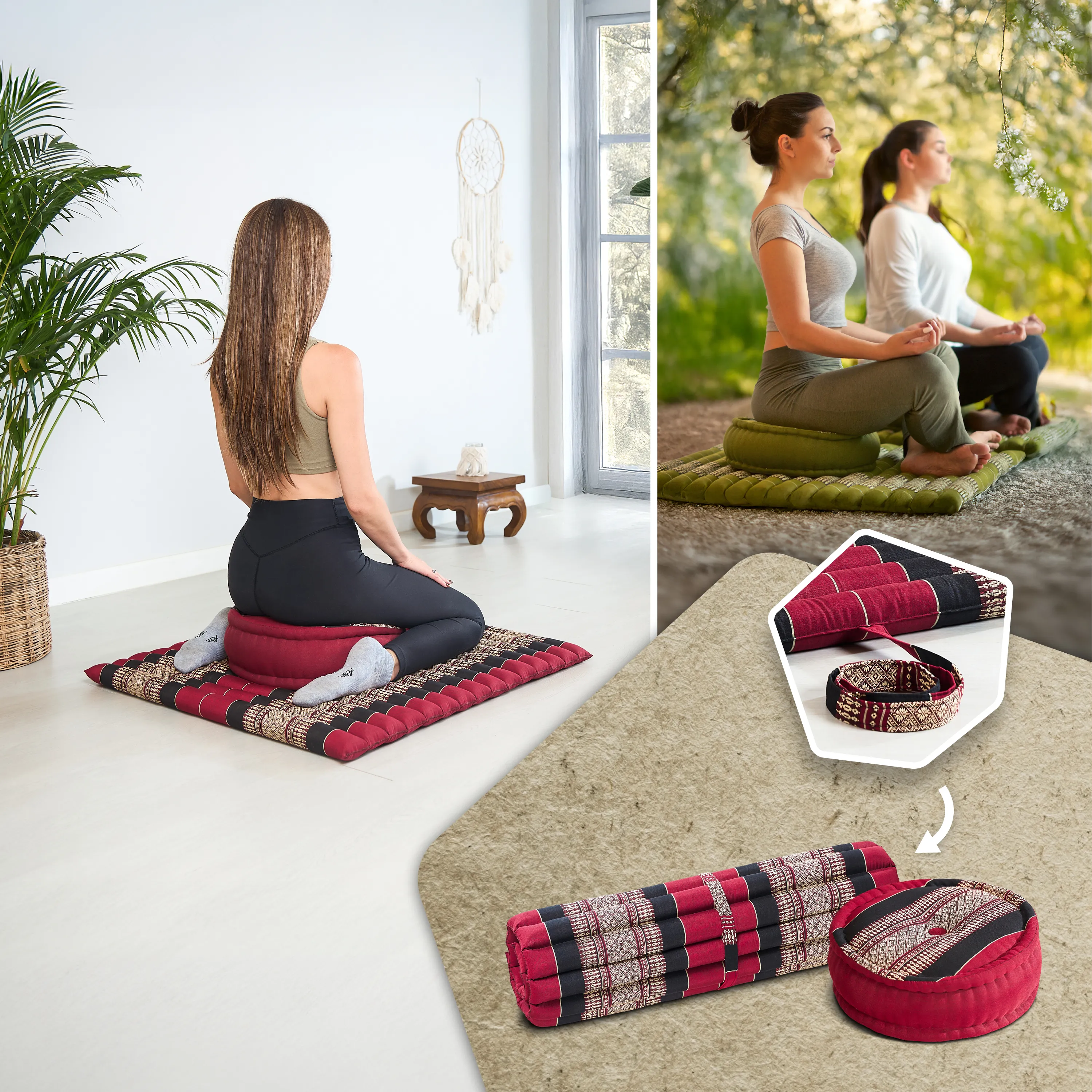 Juego de cojines de kapok para meditación XL