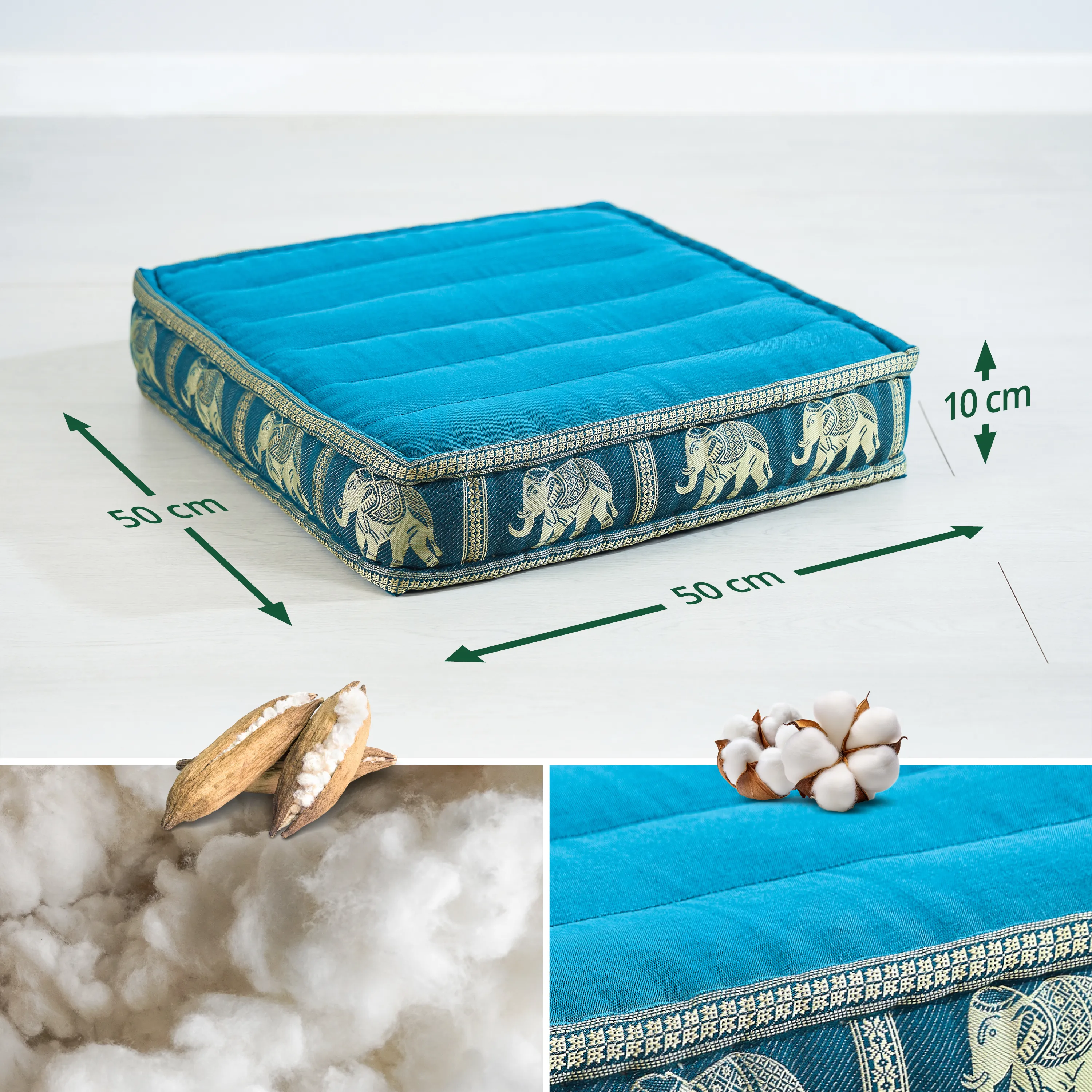 Cojín grueso de kapok para suelo, Deluxe