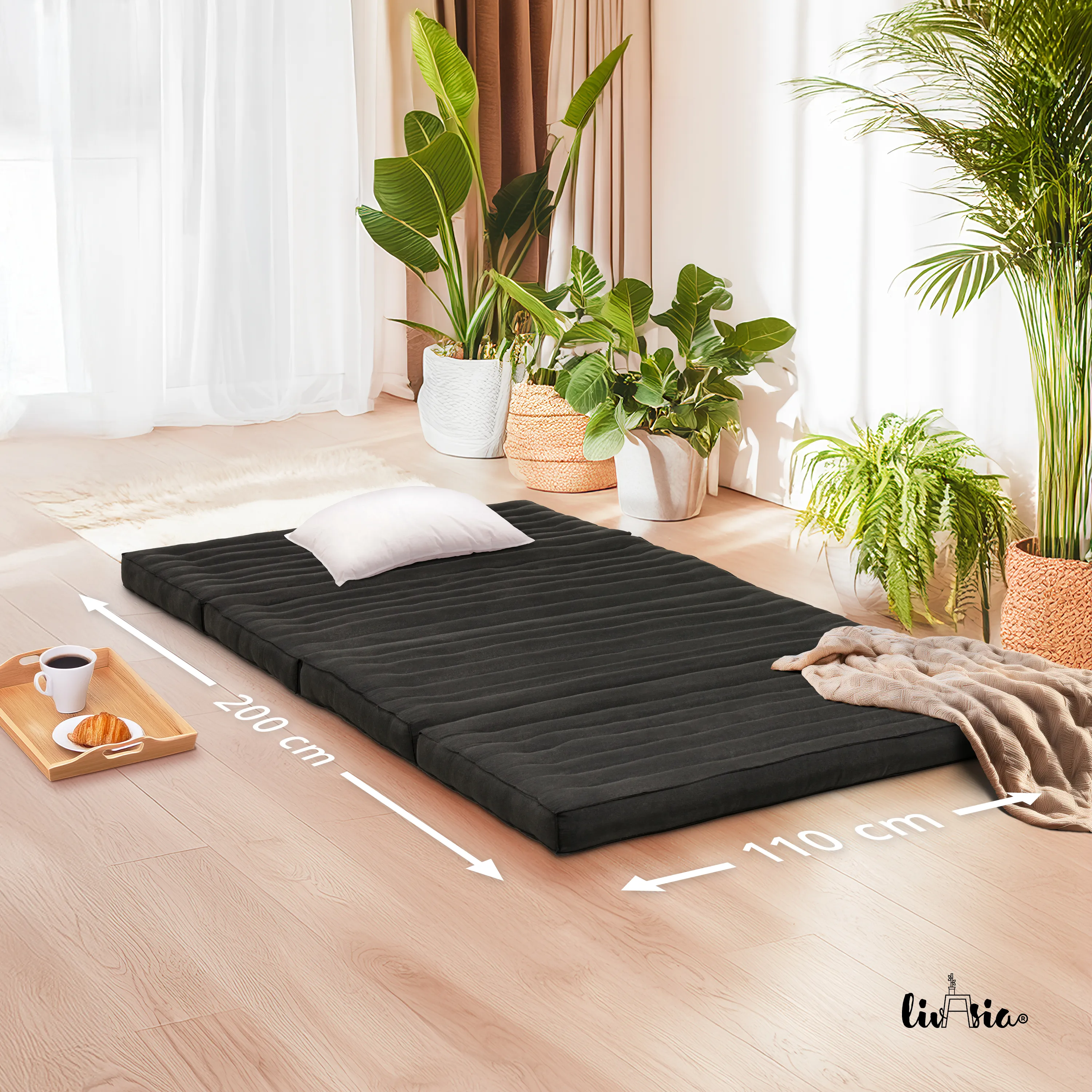 Colchoneta plegable de kapok, ancho 110 cm, Basic