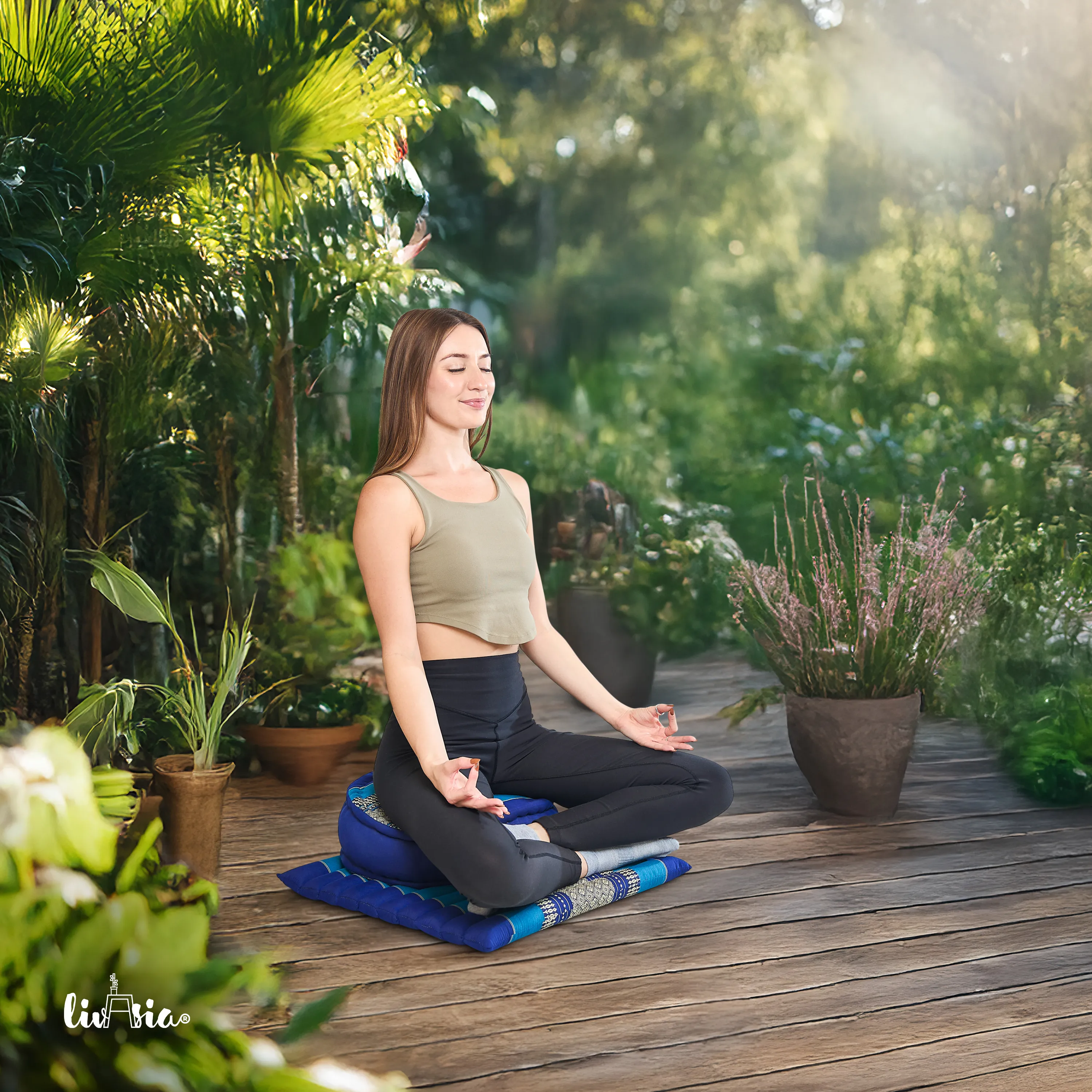 Juego de cojines de kapok para meditación L