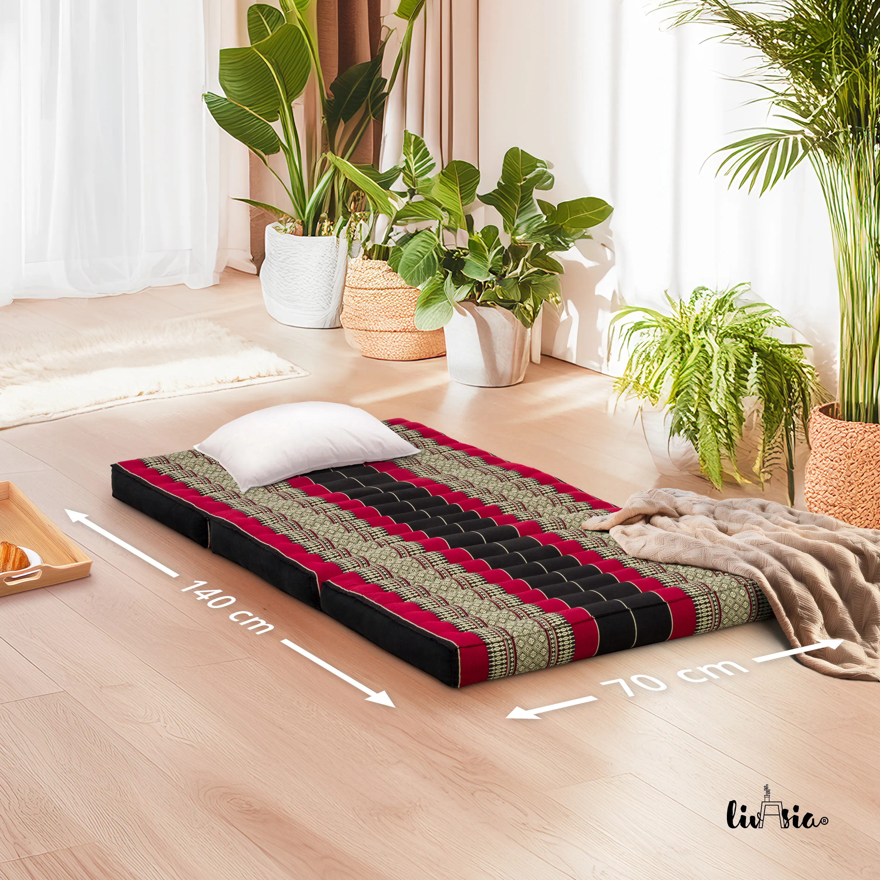 Colchoneta plegable infantil de kapok, ancho 70 cm