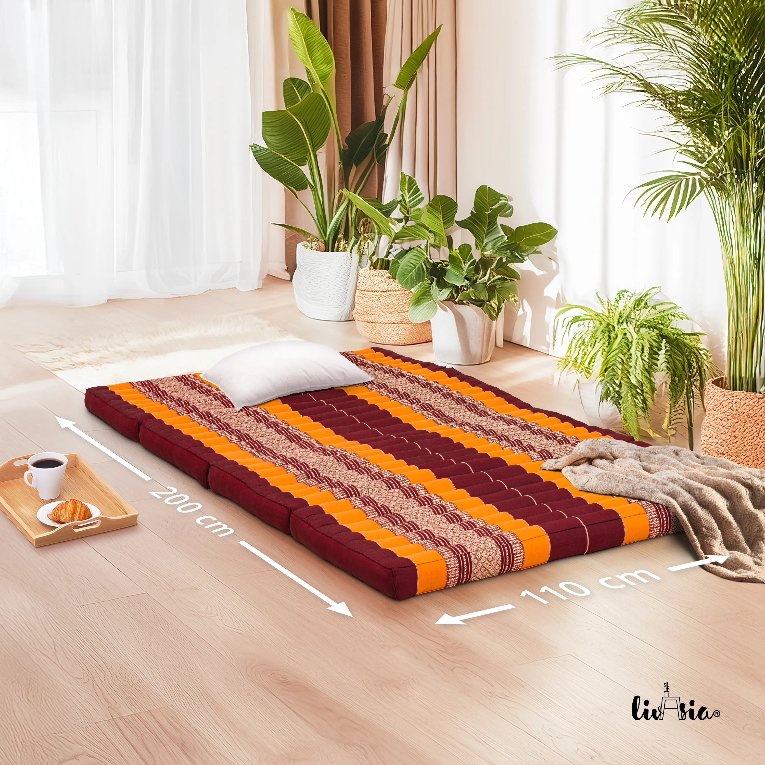 Colchoneta plegable de kapok, ancho 110 cm, Classic