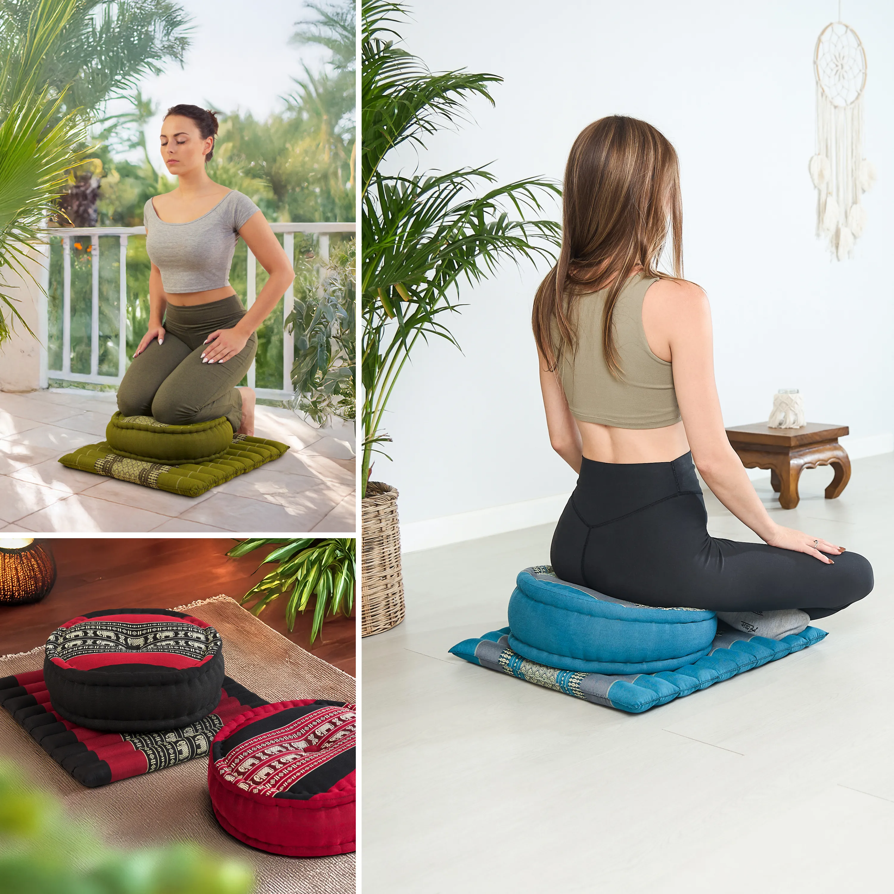 Juego de cojines de kapok para meditación L