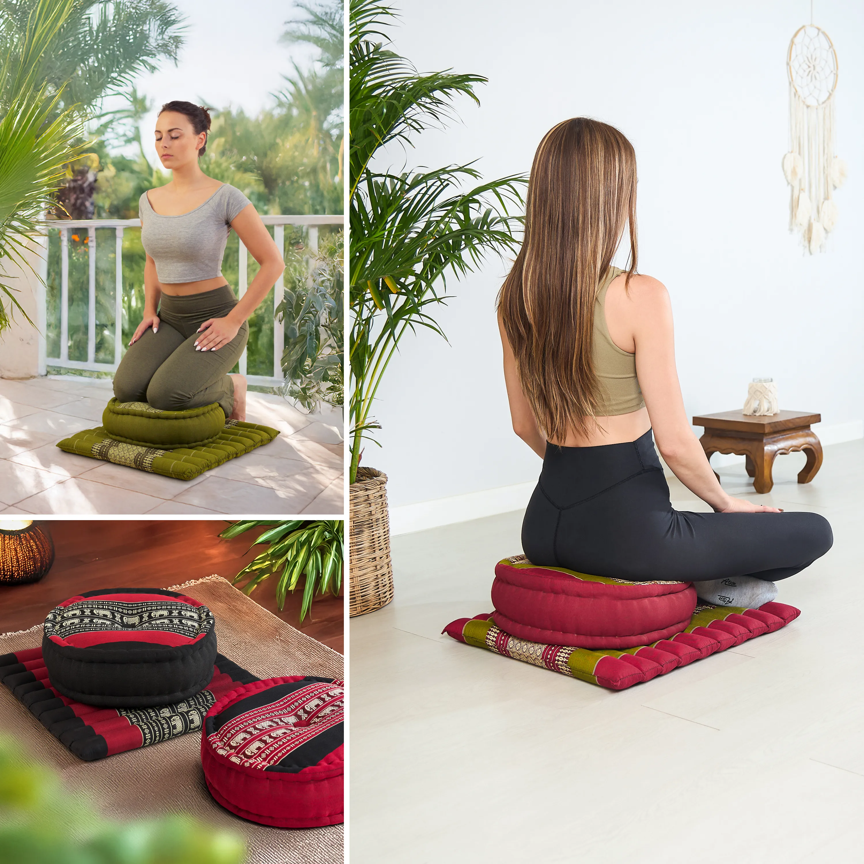 Juego de cojines de kapok para meditación L
